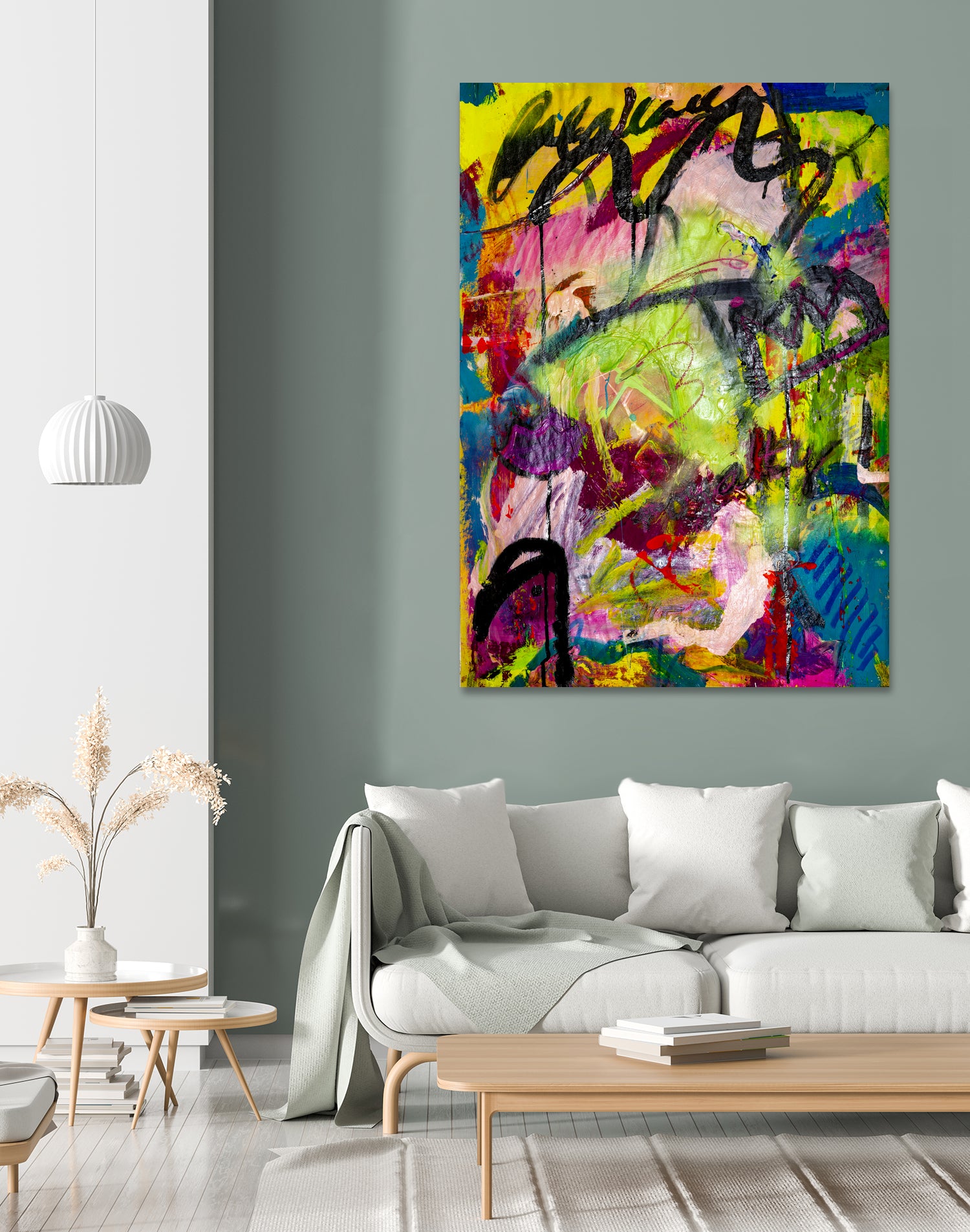 Festive Majesty by Janet London on GIANT ART - fluo yellow abstract