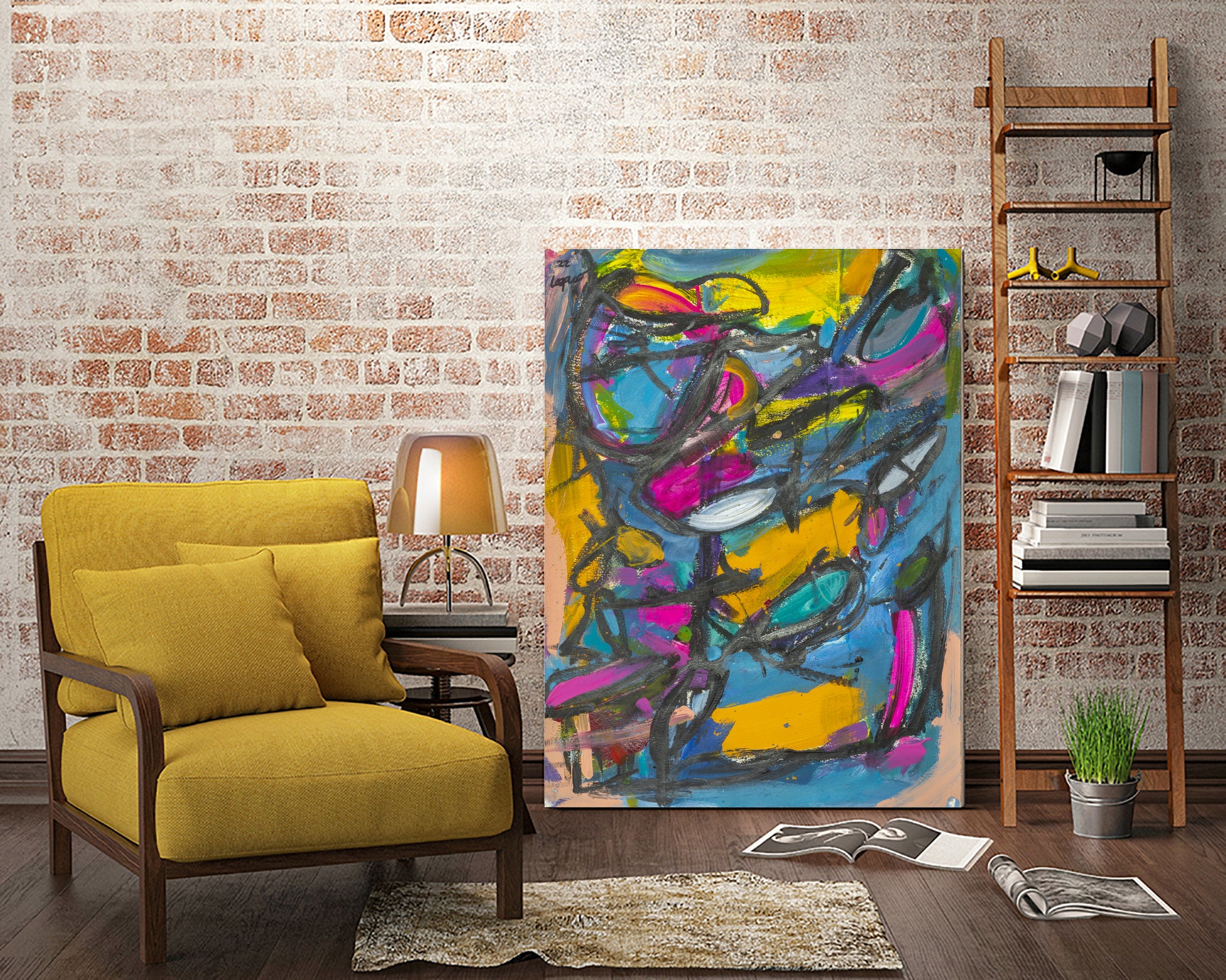 Where Helicopters and Whales Fly by Janet London on GIANT ART - blue abstract