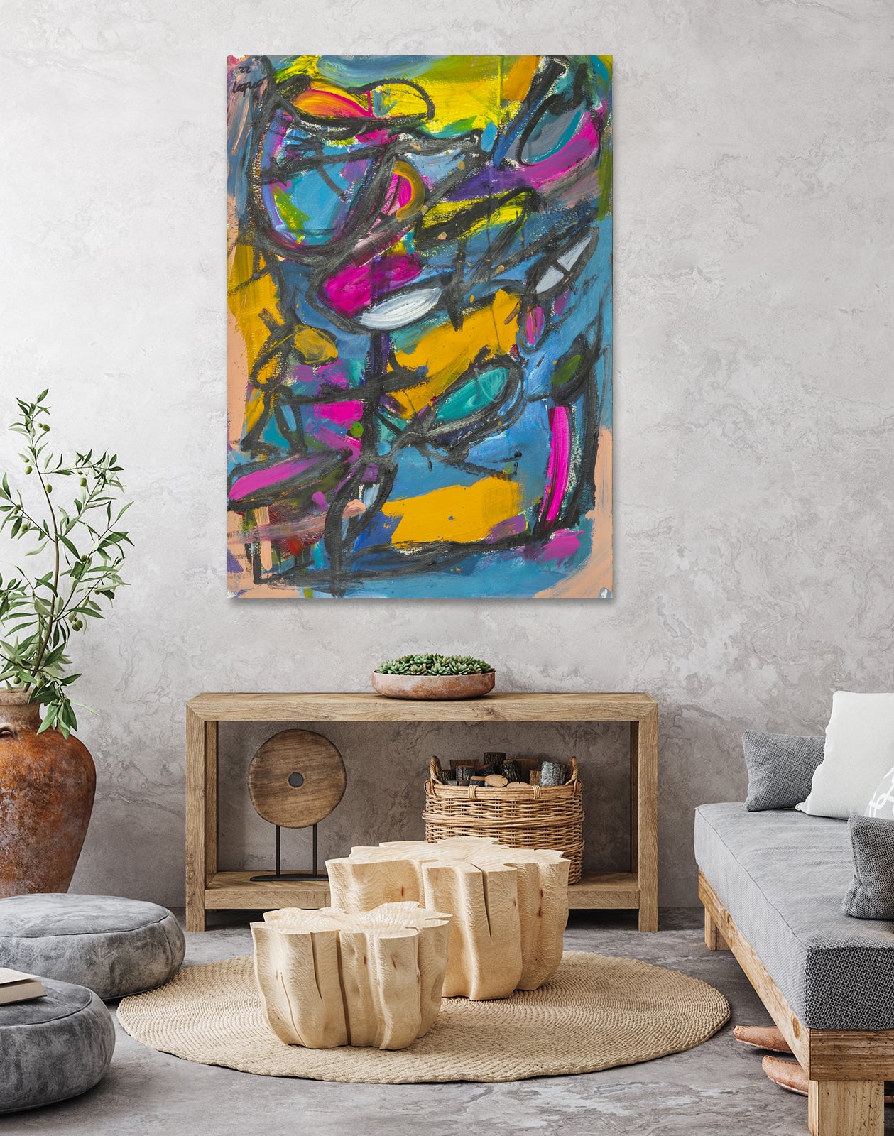 Where Helicopters and Whales Fly by Janet London on GIANT ART - blue abstract