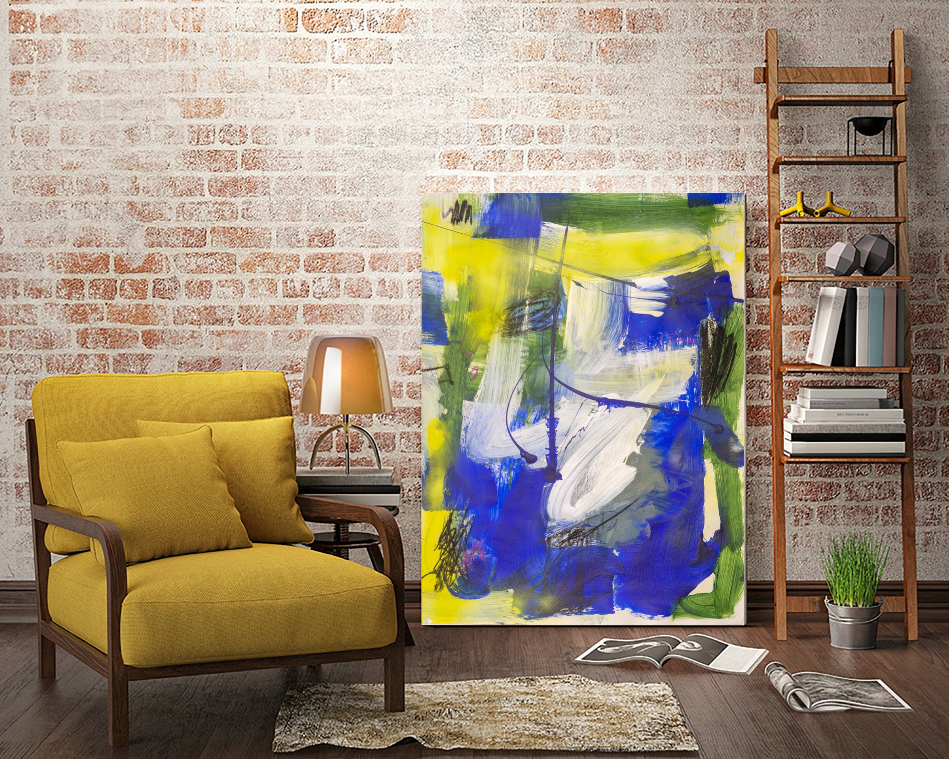 Into The Blue by Janet London on GIANT ART - blue abstract