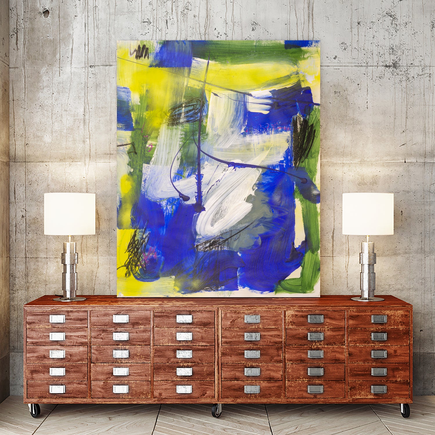 Into The Blue by Janet London on GIANT ART - blue abstract