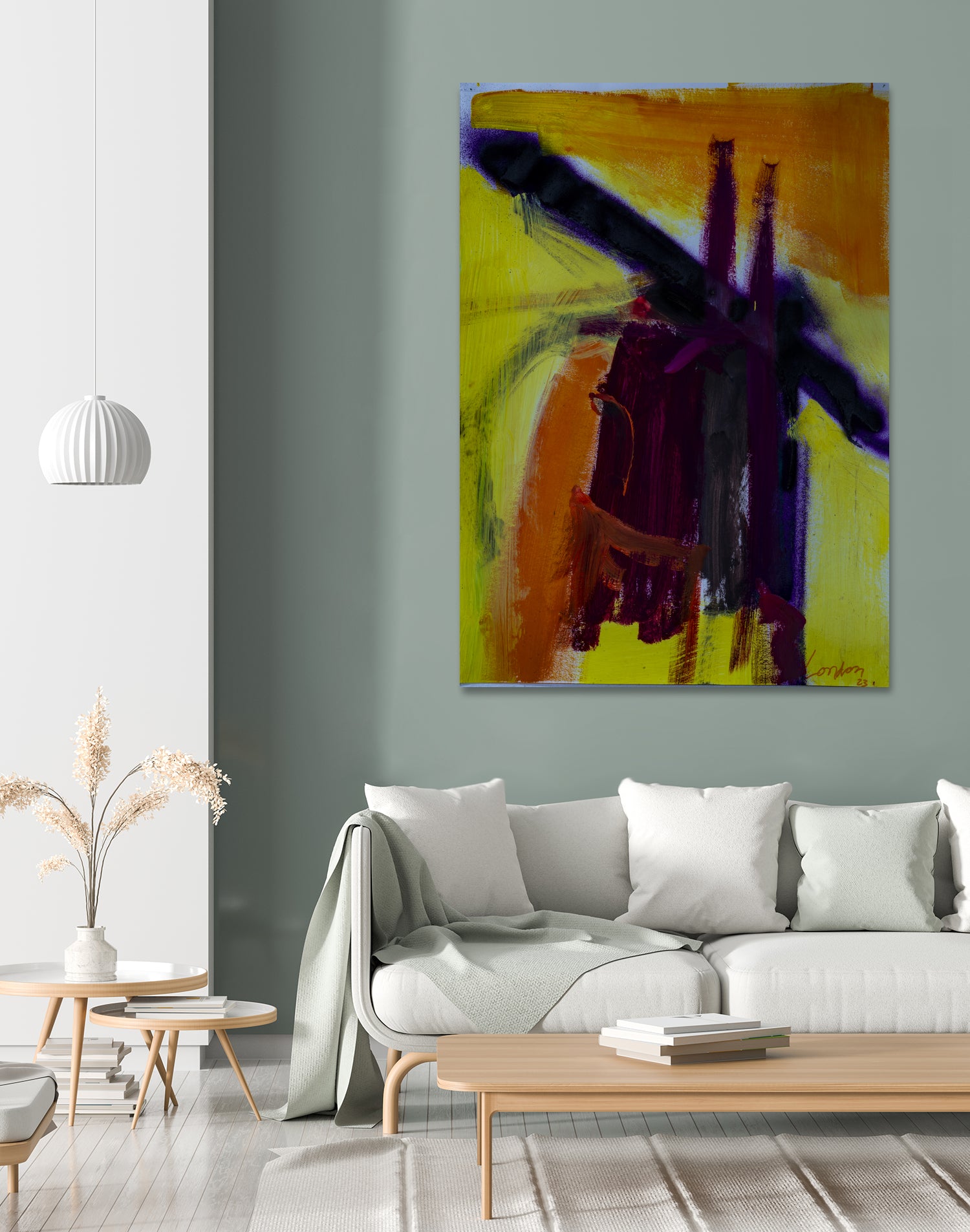 Sunset Bridge by Janet London on GIANT ART - purple abstract