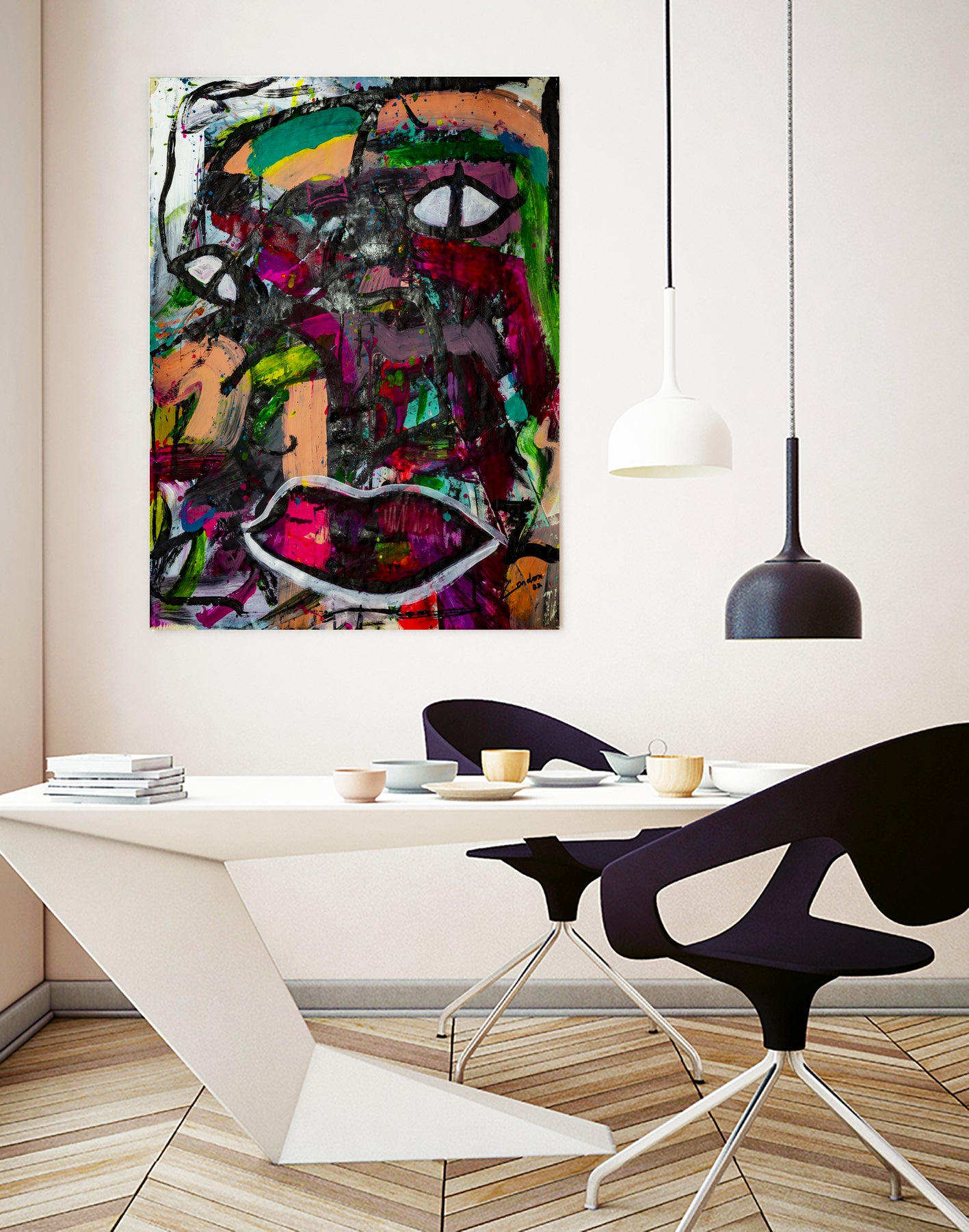 All Eyes On You by Janet London on GIANT ART - pink abstract