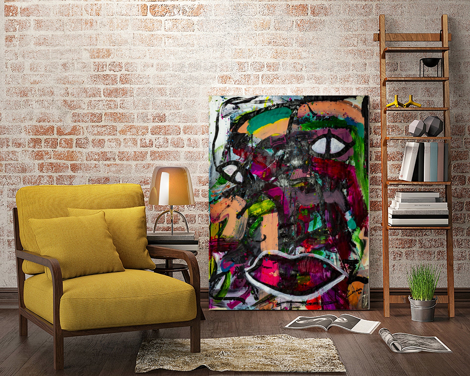 All Eyes On You by Janet London on GIANT ART - pink abstract