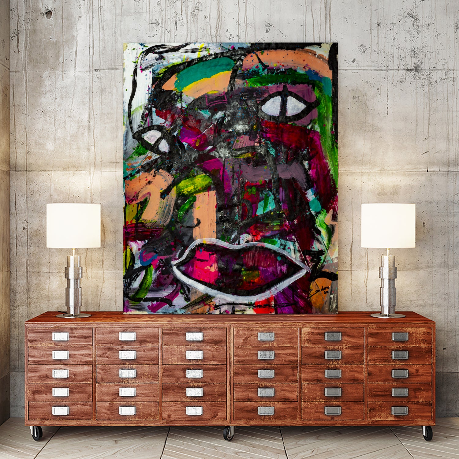 All Eyes On You by Janet London on GIANT ART - pink abstract