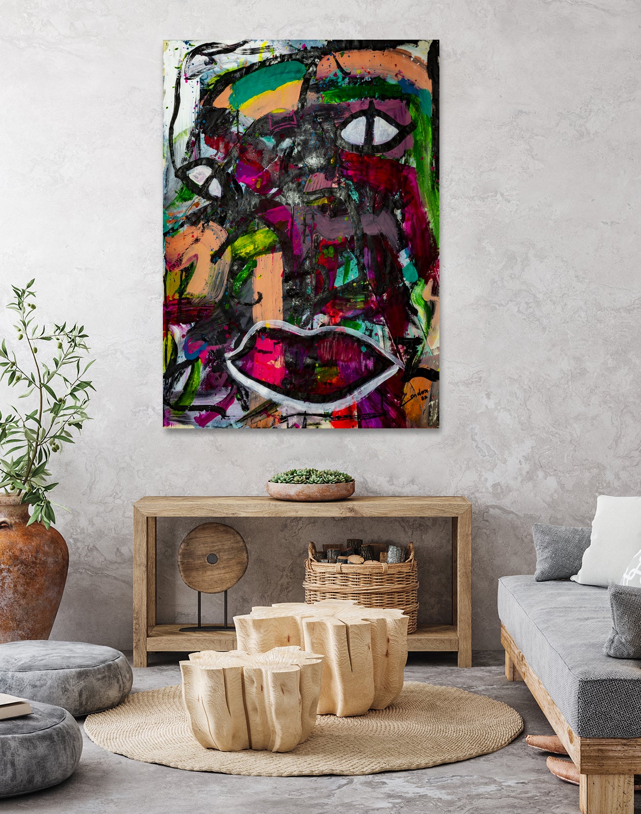 All Eyes On You by Janet London on GIANT ART - pink abstract