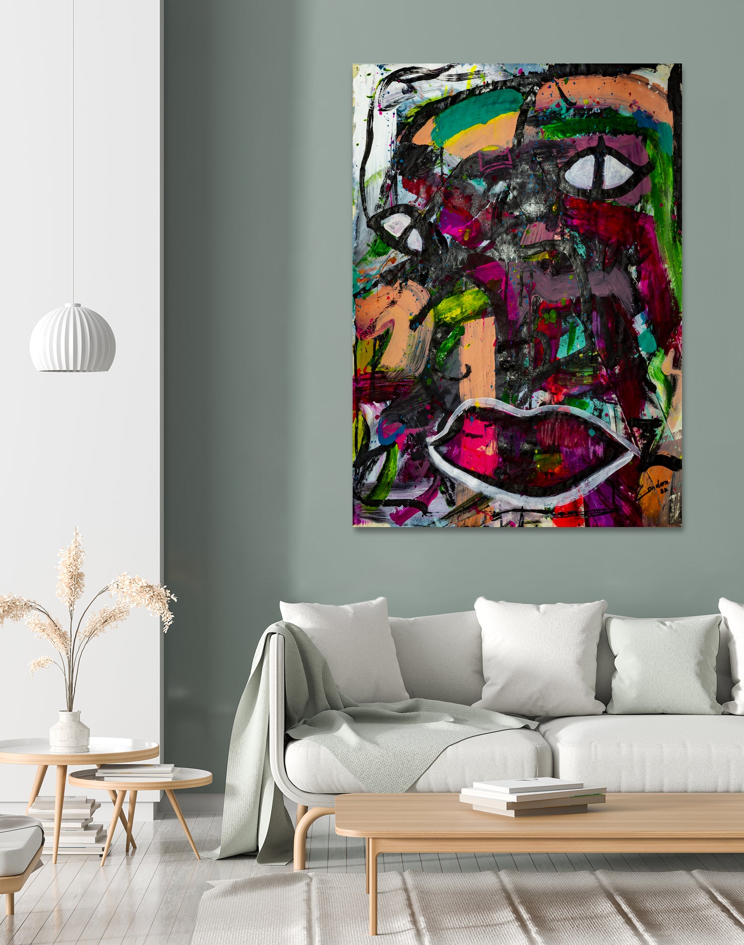 All Eyes On You by Janet London on GIANT ART - pink abstract