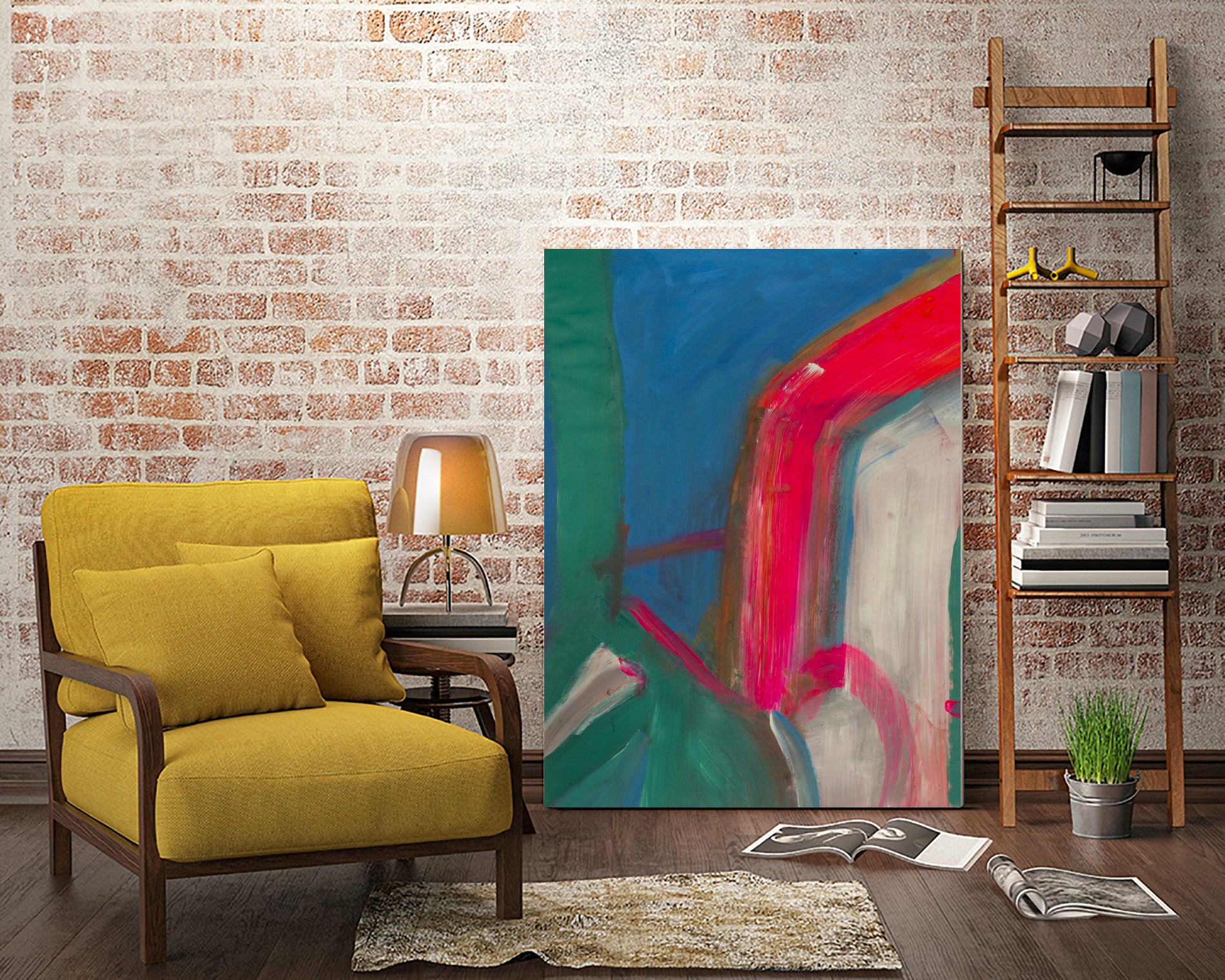 Seaport Stop by Janet London on GIANT ART - fluo pink abstract