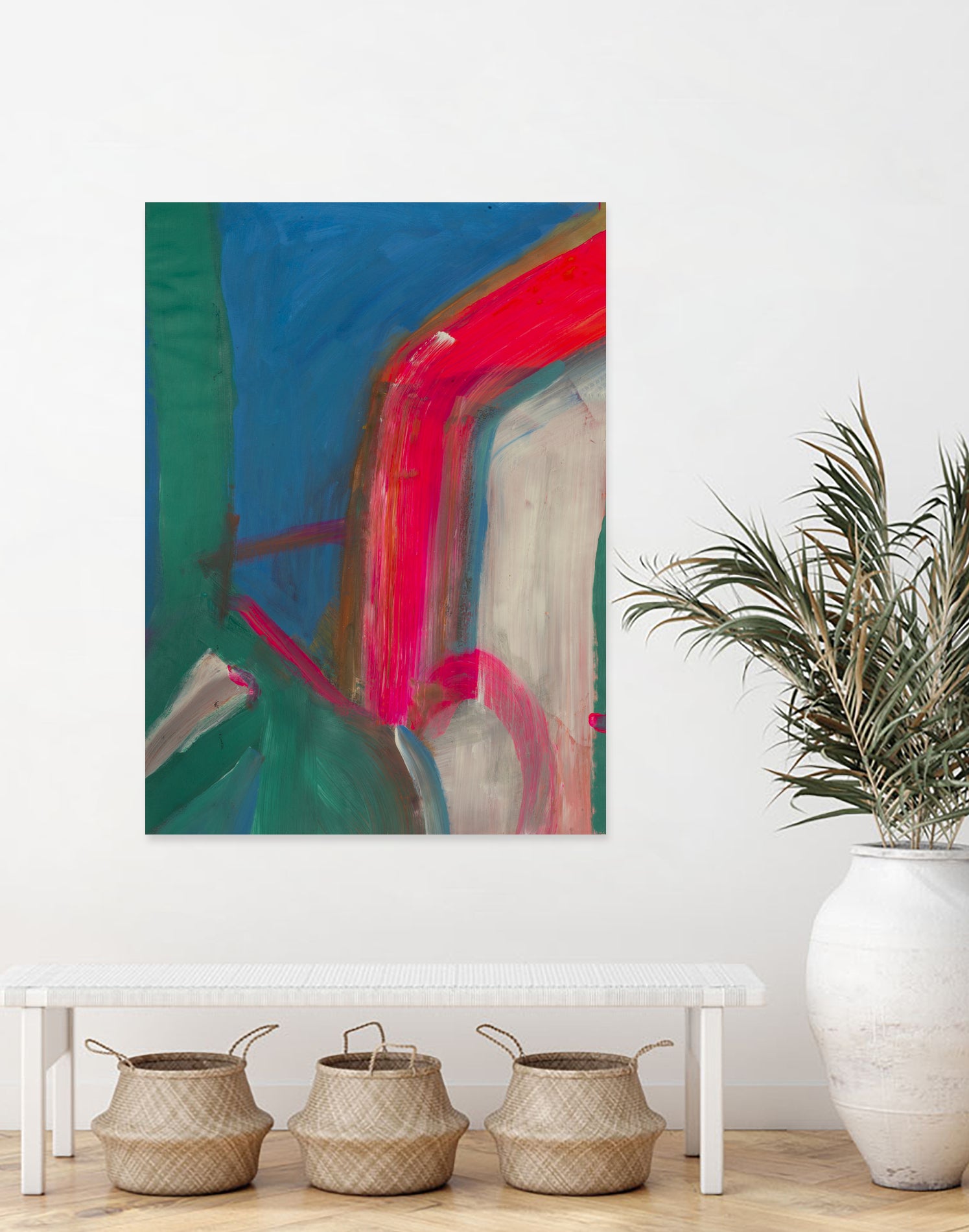 Seaport Stop by Janet London on GIANT ART - fluo pink abstract