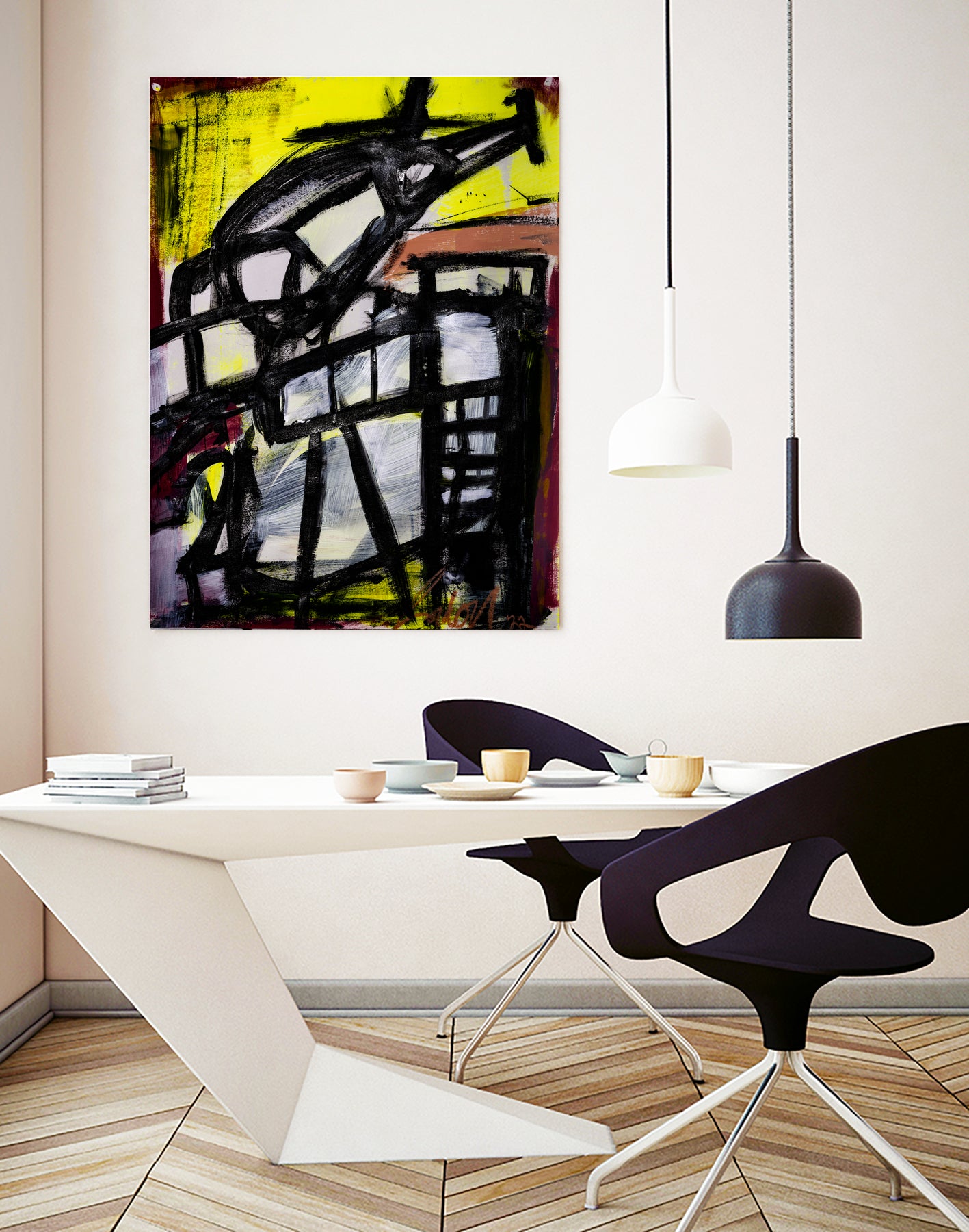 The Helicopter Comes Home by Janet London on GIANT ART - black abstract
