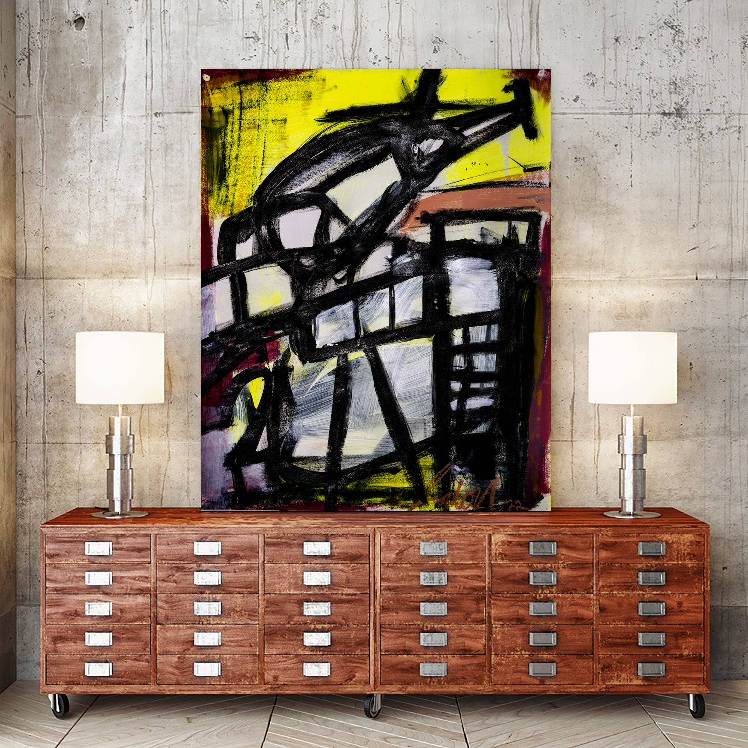 The Helicopter Comes Home by Janet London on GIANT ART - black abstract