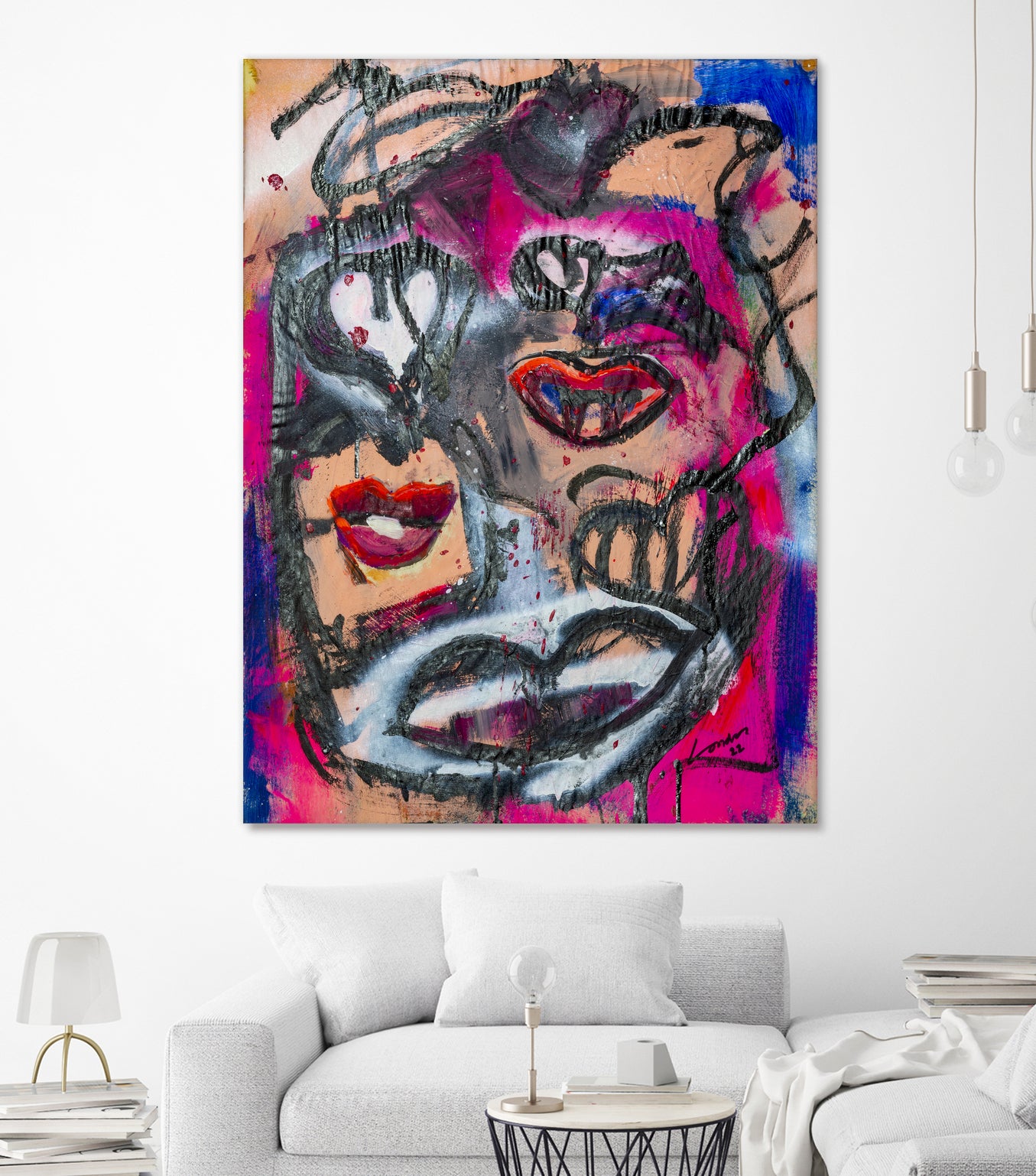 The Lips of Love by Janet London on GIANT ART - pink abstract