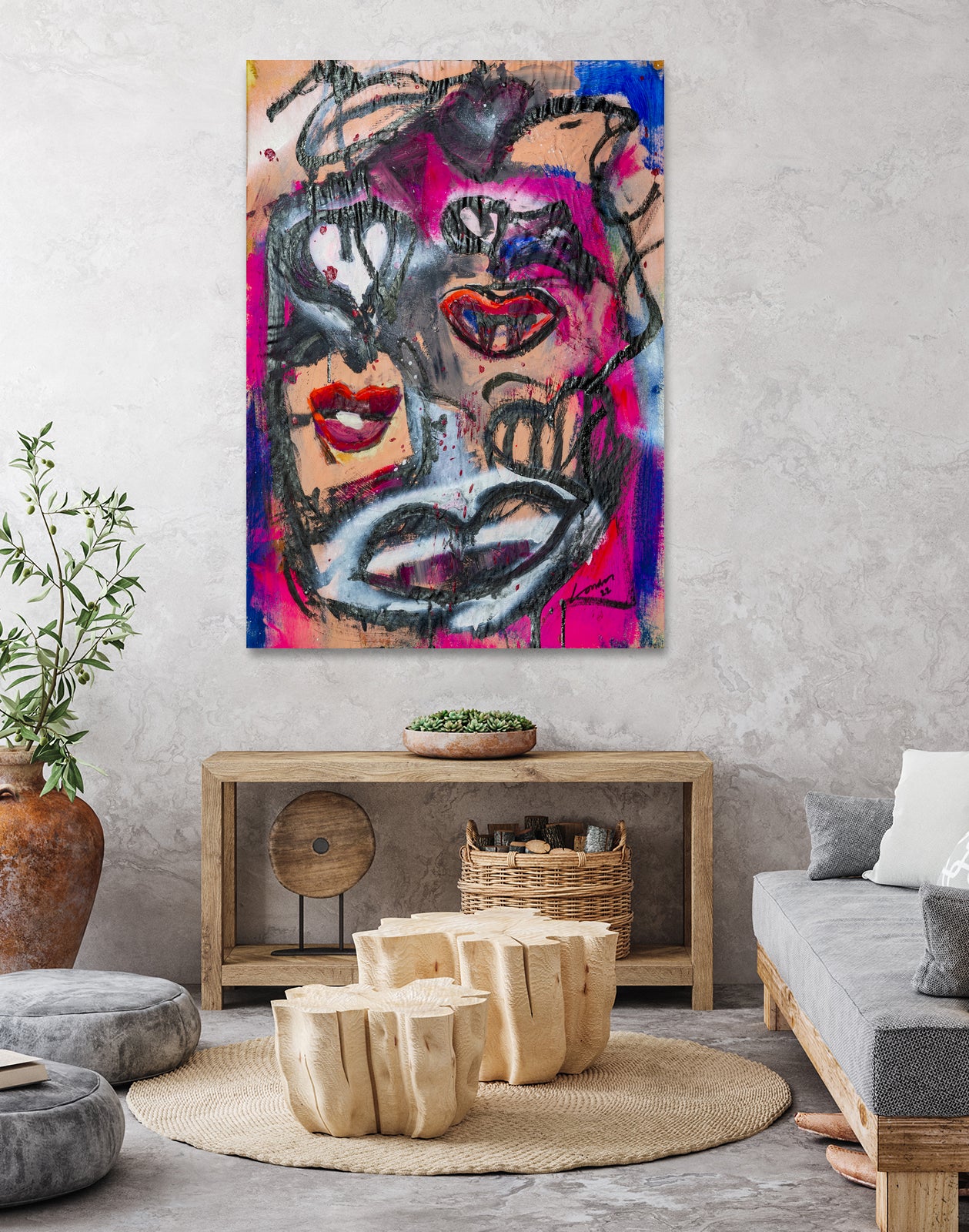 The Lips of Love by Janet London on GIANT ART - pink abstract