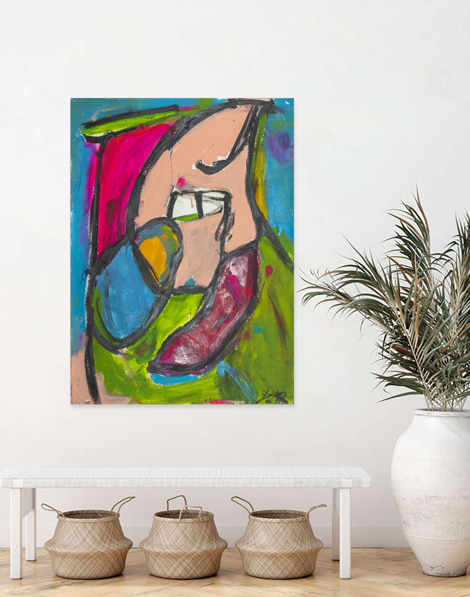 Fazes of the Moon by Janet London on GIANT ART - green abstract