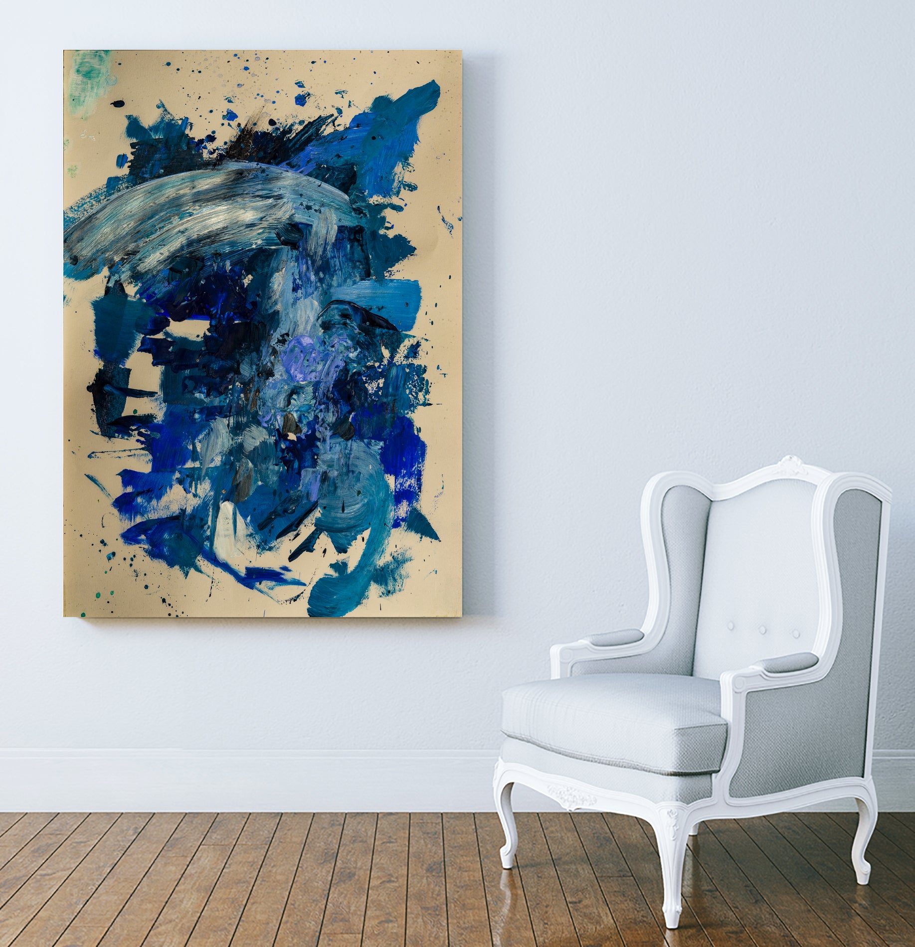 Feel the Ocean`s Power No 1 by Janet London on GIANT ART - blue abstract