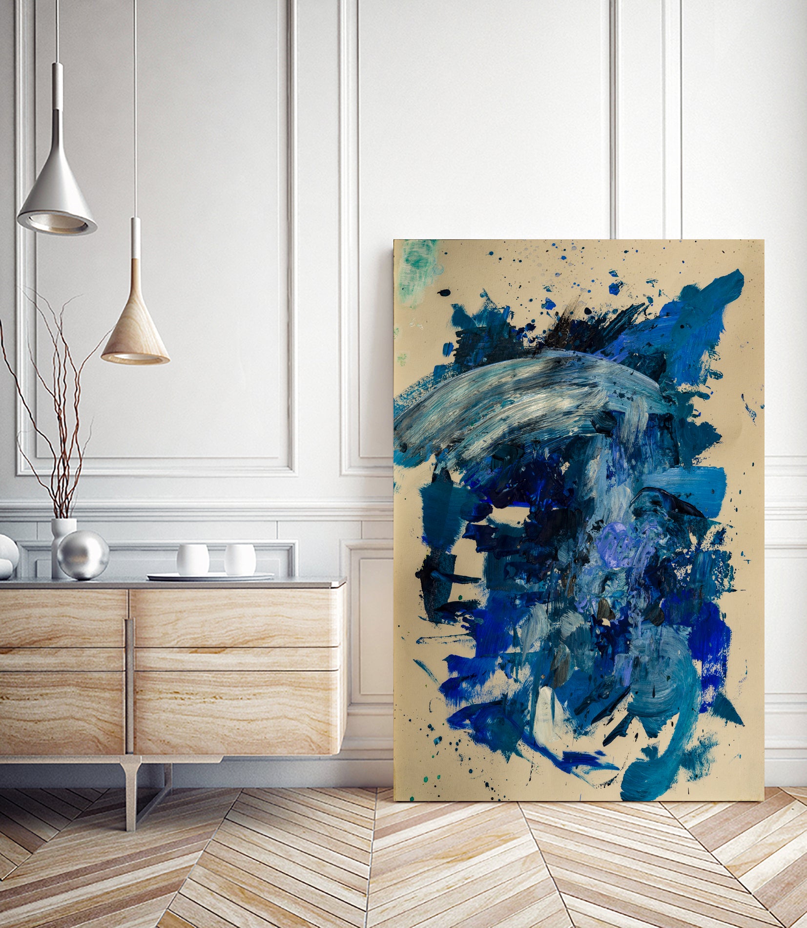 Feel the Ocean`s Power No 1 by Janet London on GIANT ART - blue abstract