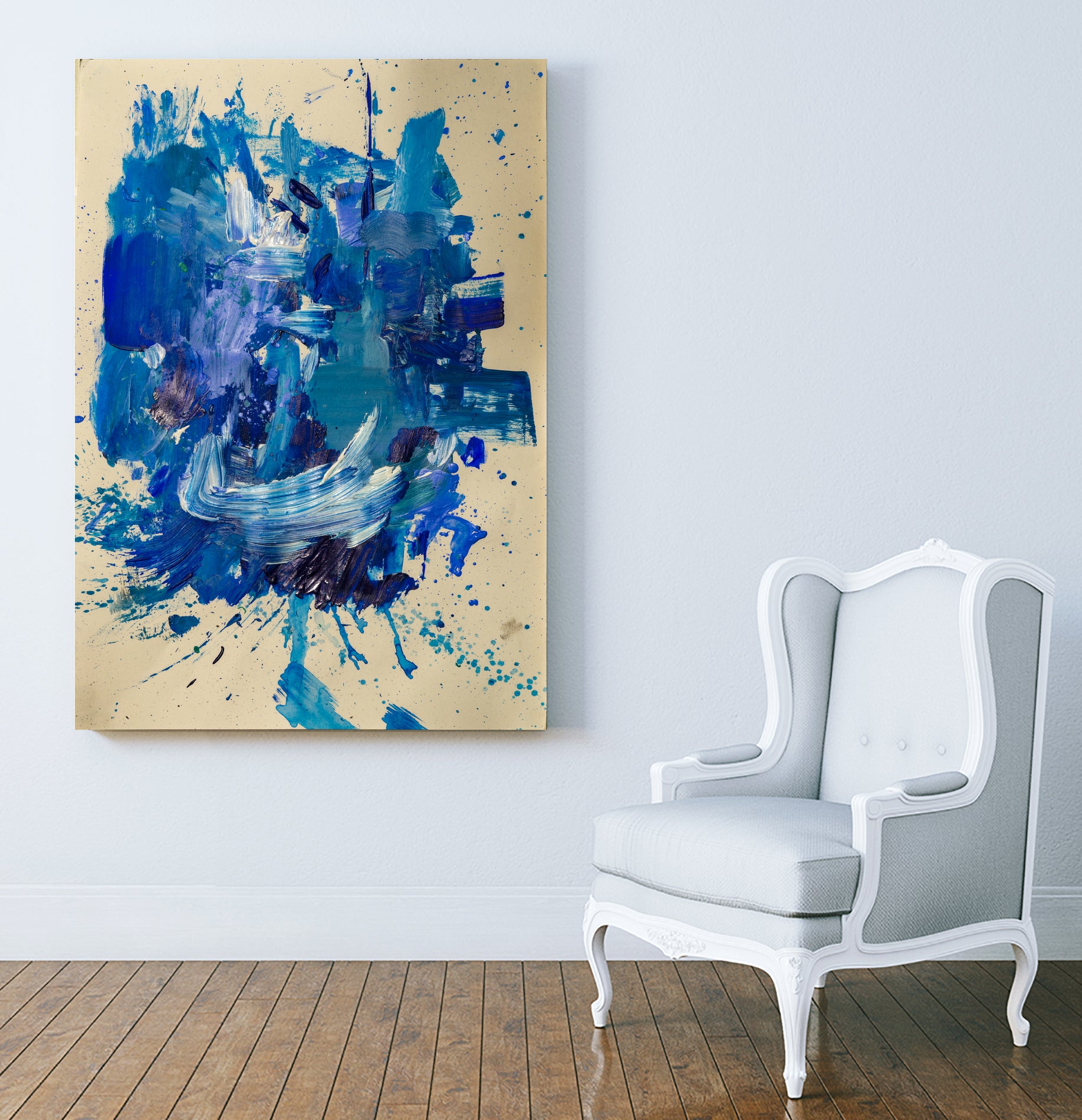 Feel the Ocean`s Power No 2 by Janet London on GIANT ART - blue abstract