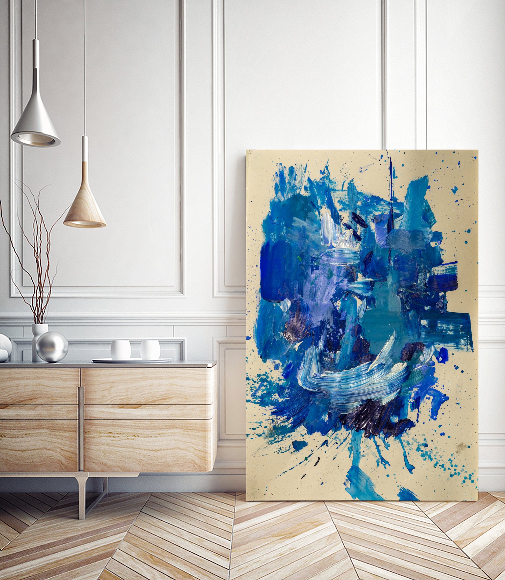 Feel the Ocean`s Power No 2 by Janet London on GIANT ART - blue abstract