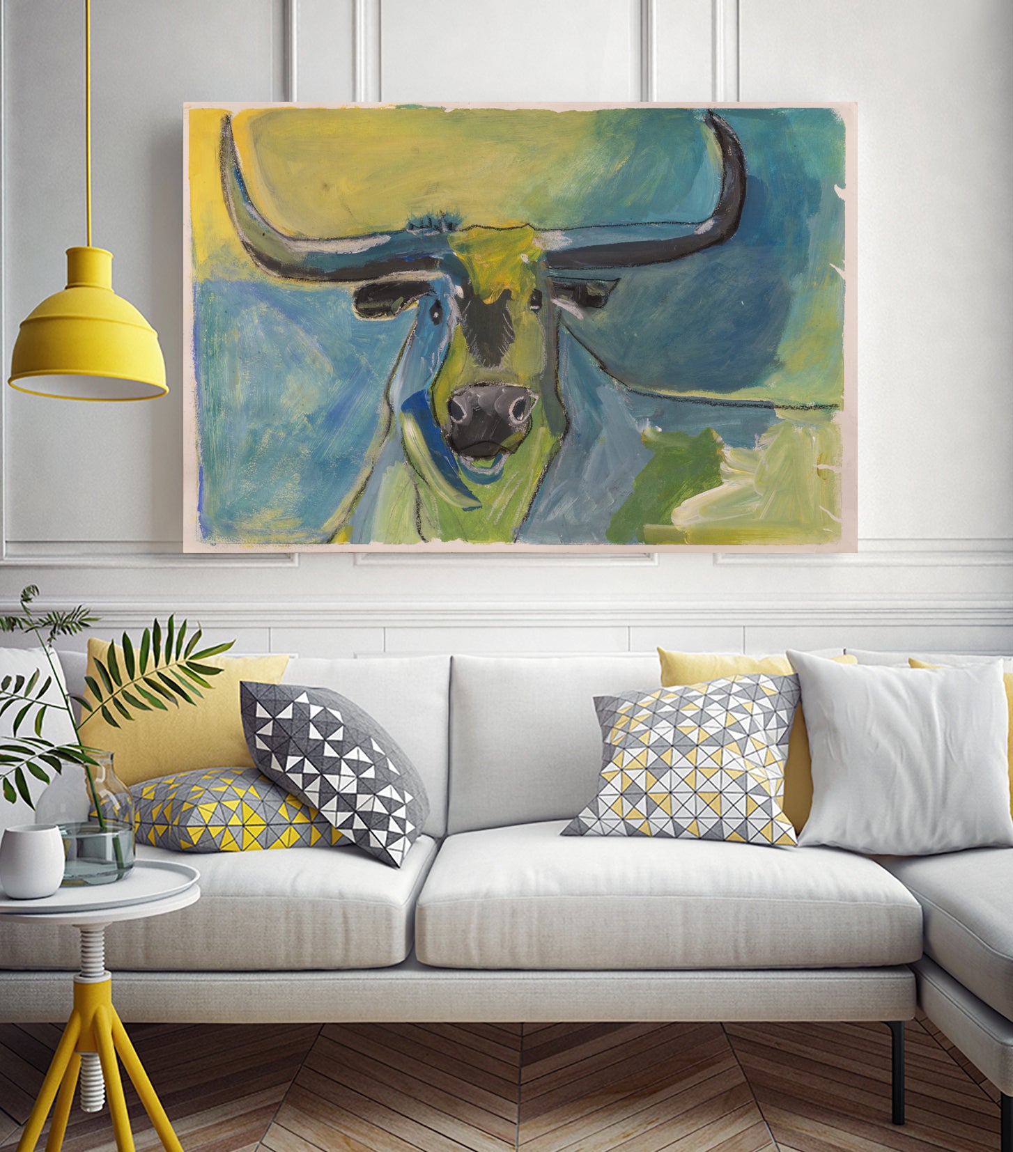 Bullseye by Janet London on GIANT ART - blue abstract bull