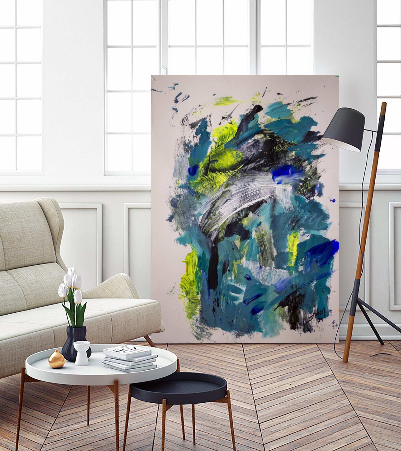 Electric Flow no 1 by Janet London on GIANT ART - fluo abstract