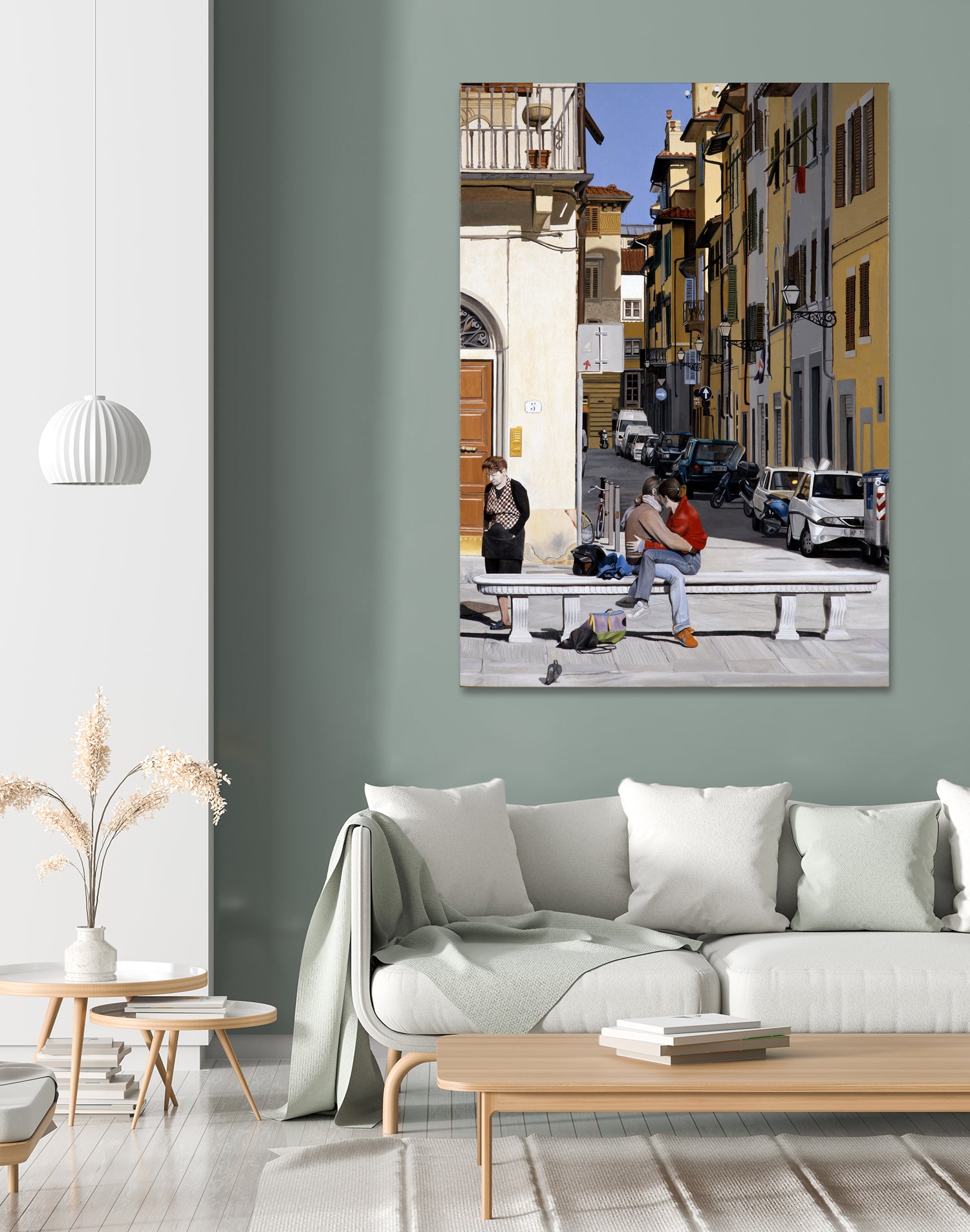 Lovers in Santa Croce by Matthew Holden Bates on GIANT ART - blue landscape