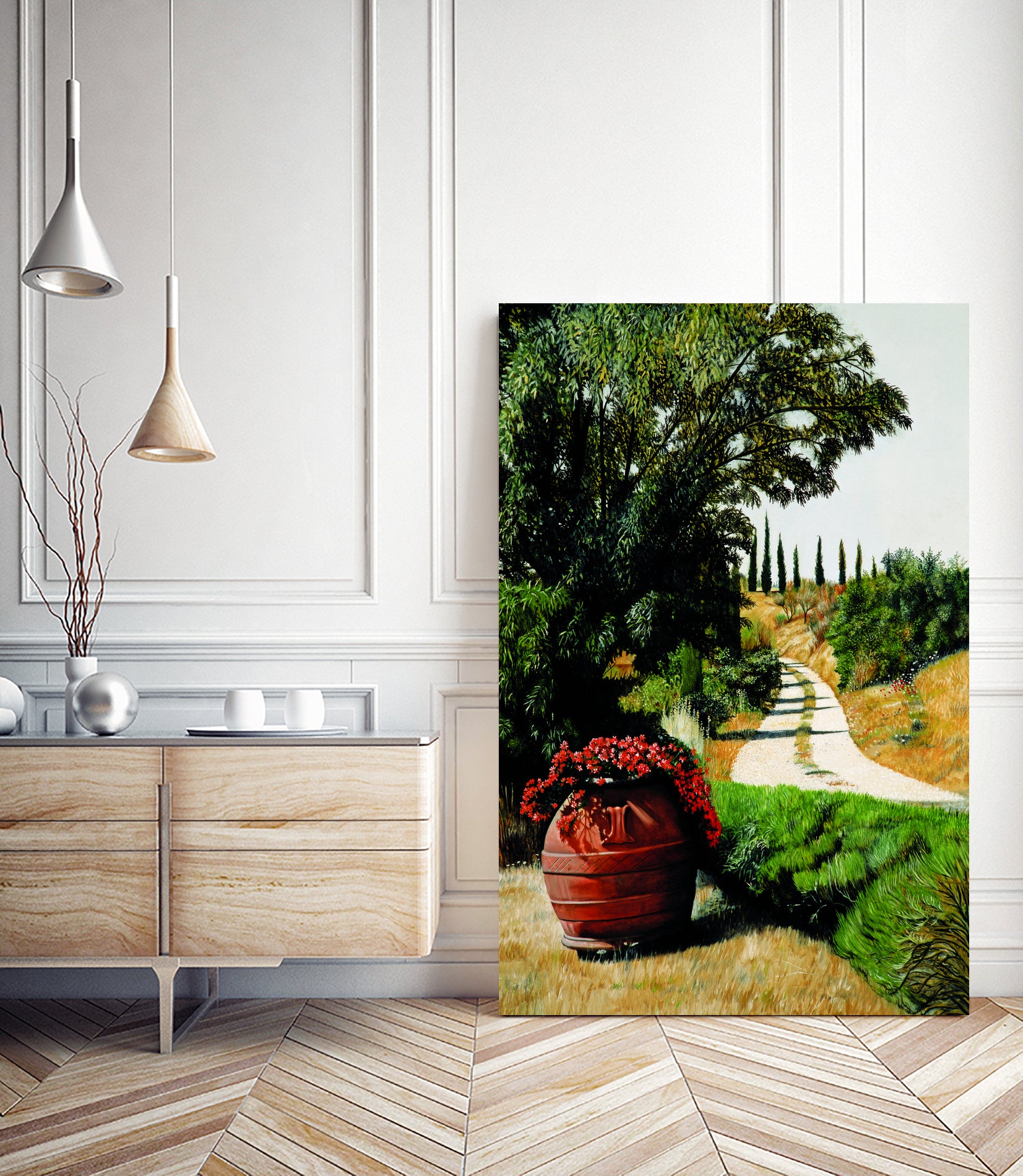 Tuscan Summer Road by Matthew Holden Bates on GIANT ART - red cityscape