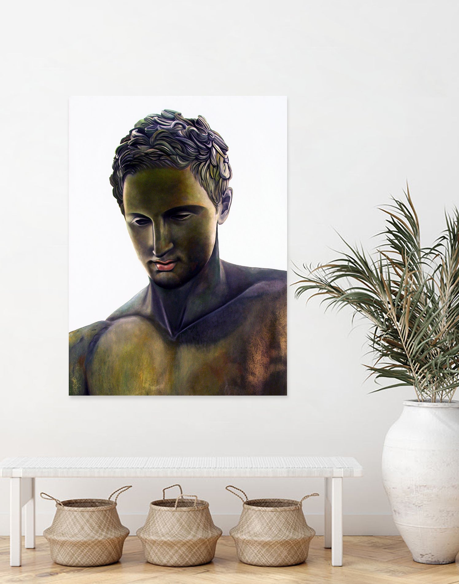 Apoxyomenos by Matthew Holden Bates on GIANT ART - green statues