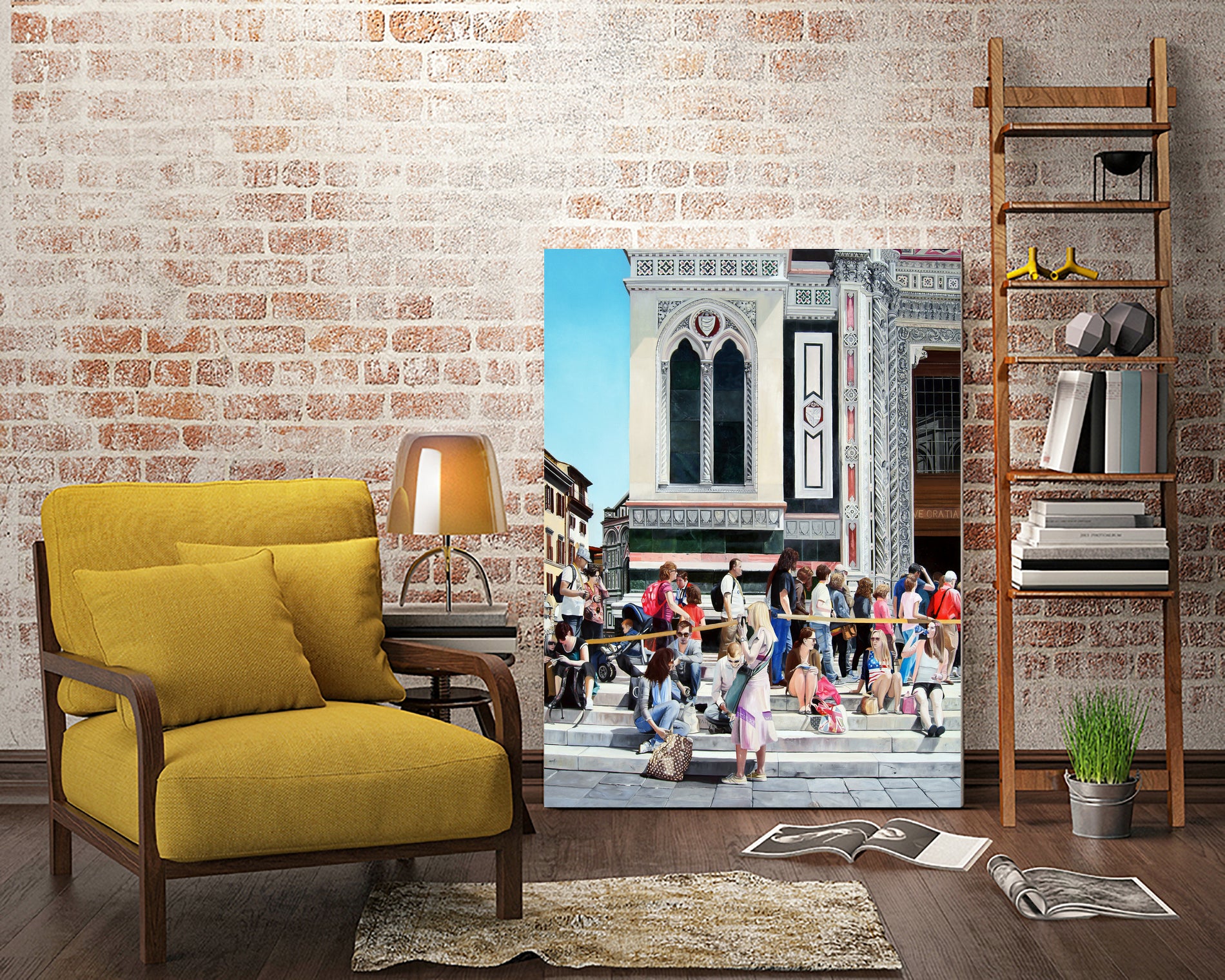 Sitting on the Steps of the Duomo by Matthew Holden Bates on GIANT ART - blue landscape