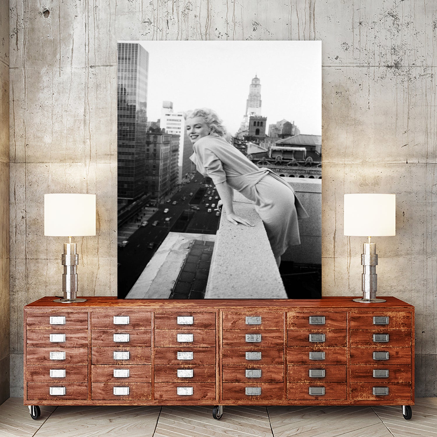 Marilyn on balcony  by M studio on GIANT ART - black and white photography