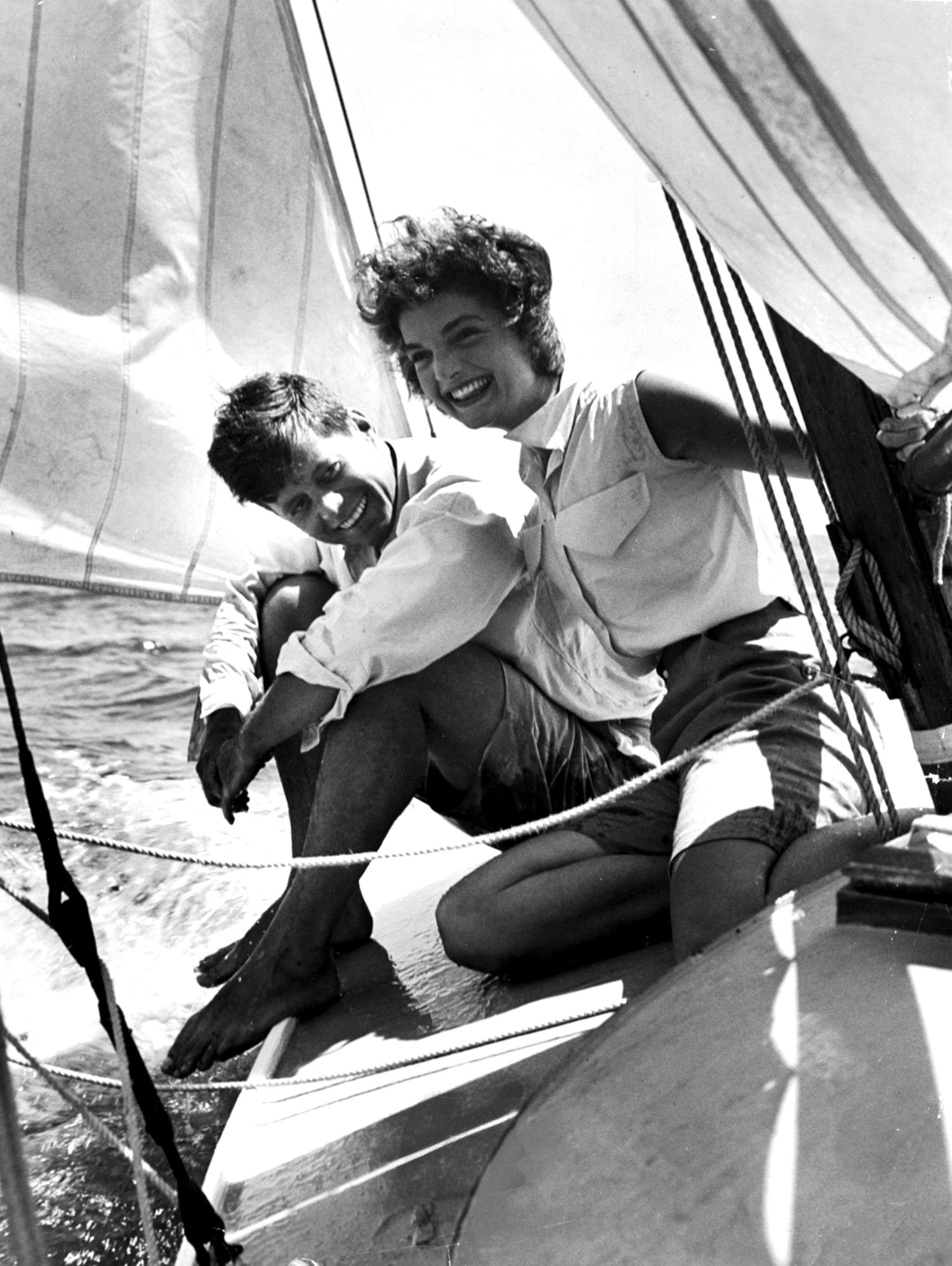 Jackie and Jack on a Boat by M Studio on GIANT ART - black and white photography