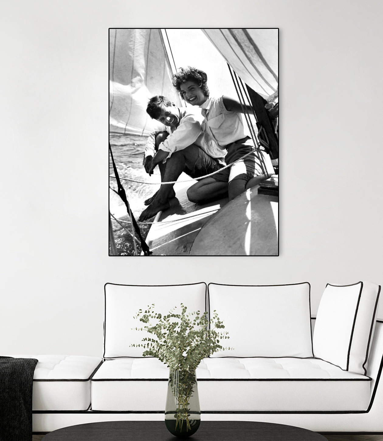 Jackie and Jack on a Boat by M Studio on GIANT ART - black and white photography