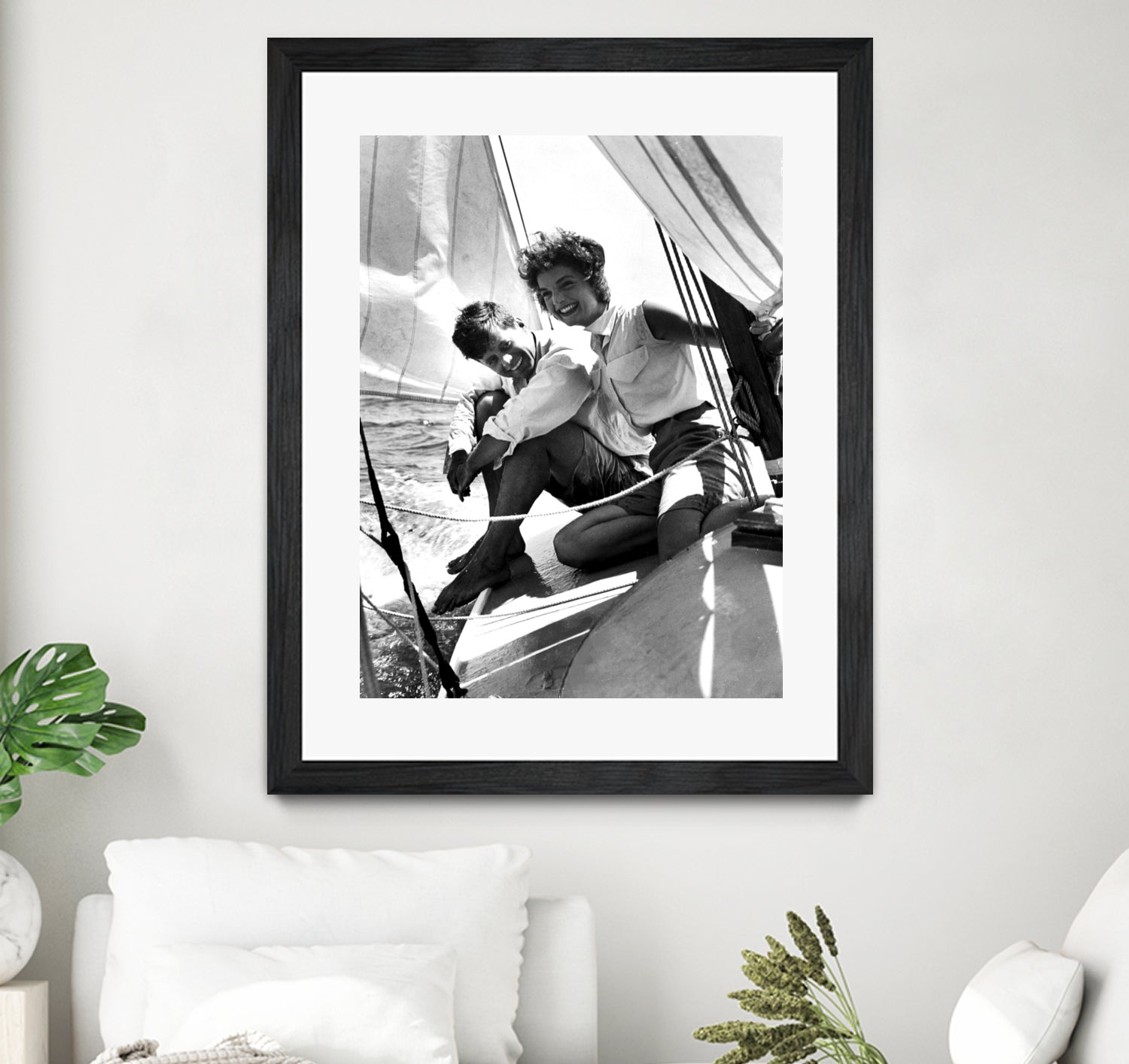 Jackie and Jack on a Boat by M Studio on GIANT ART - black and white photography