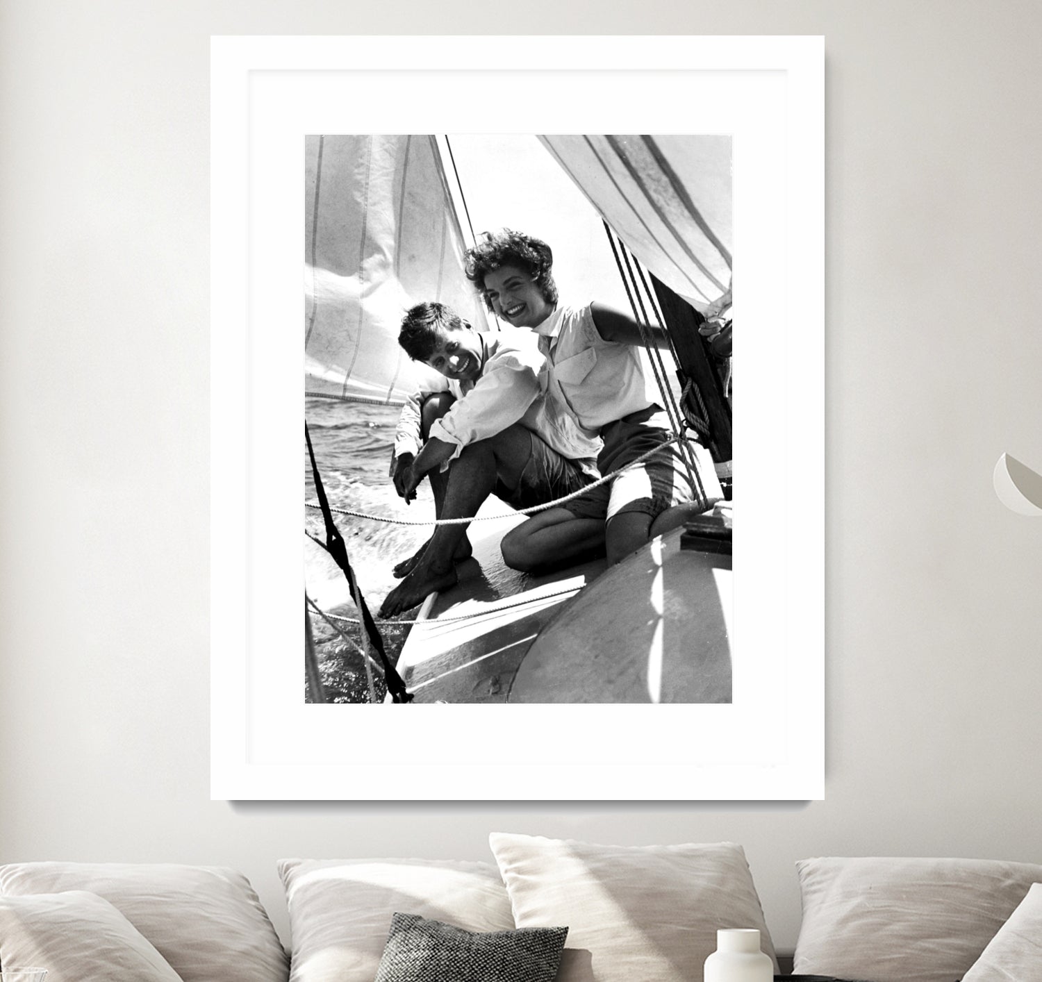 Jackie and Jack on a Boat by M Studio on GIANT ART - black and white photography
