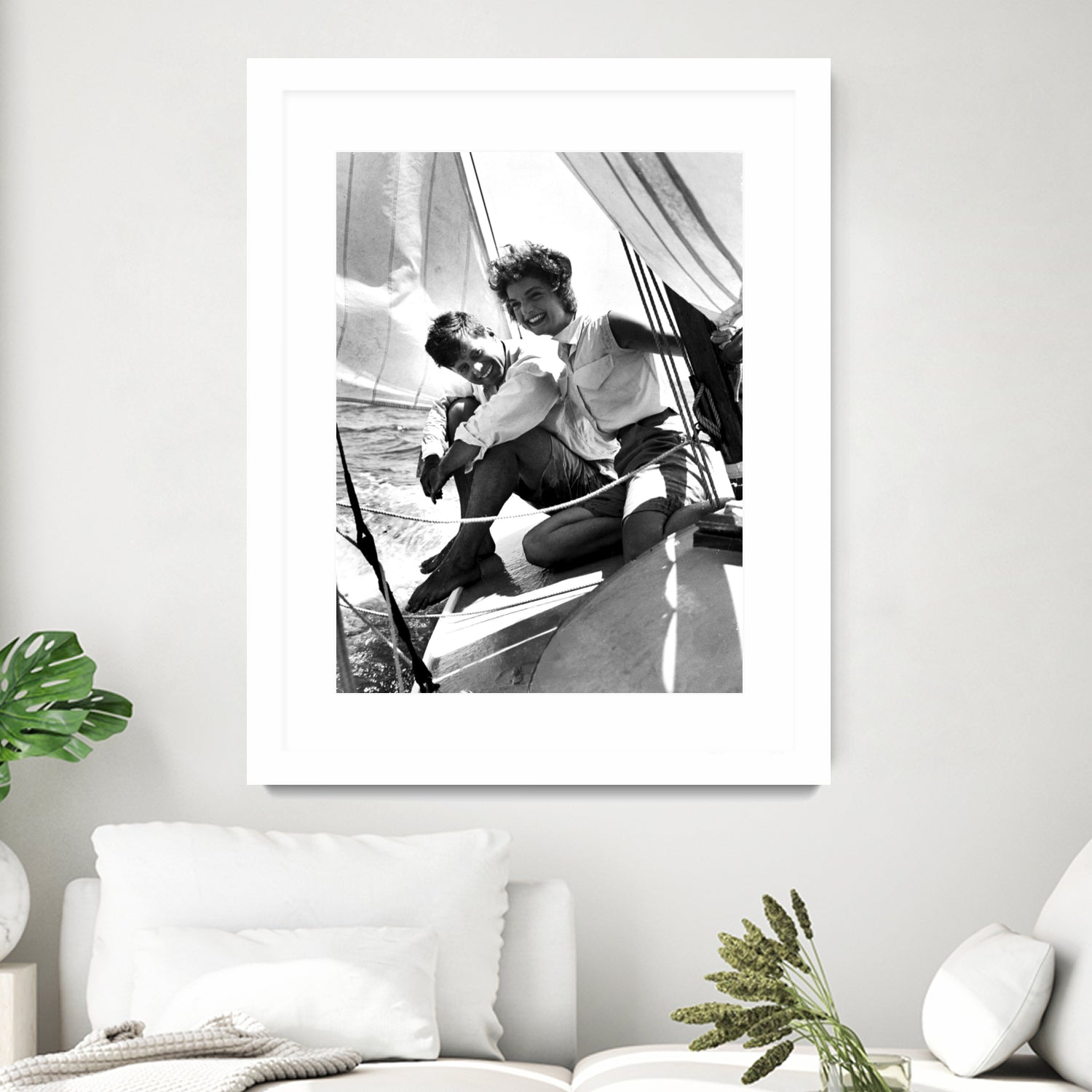 Jackie and Jack on a Boat by M Studio on GIANT ART - black and white photography