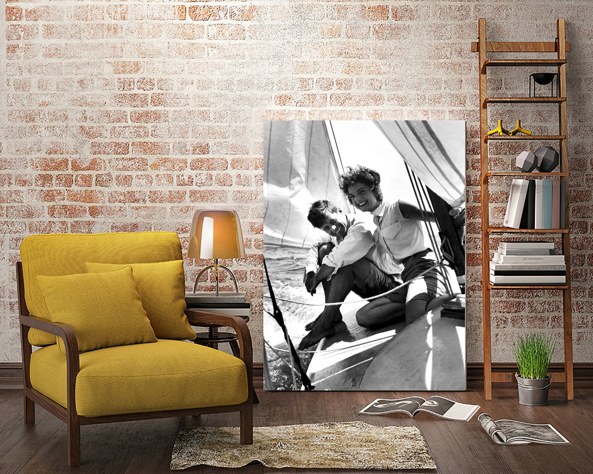 Jackie and Jack on a Boat by M Studio on GIANT ART - black and white photography