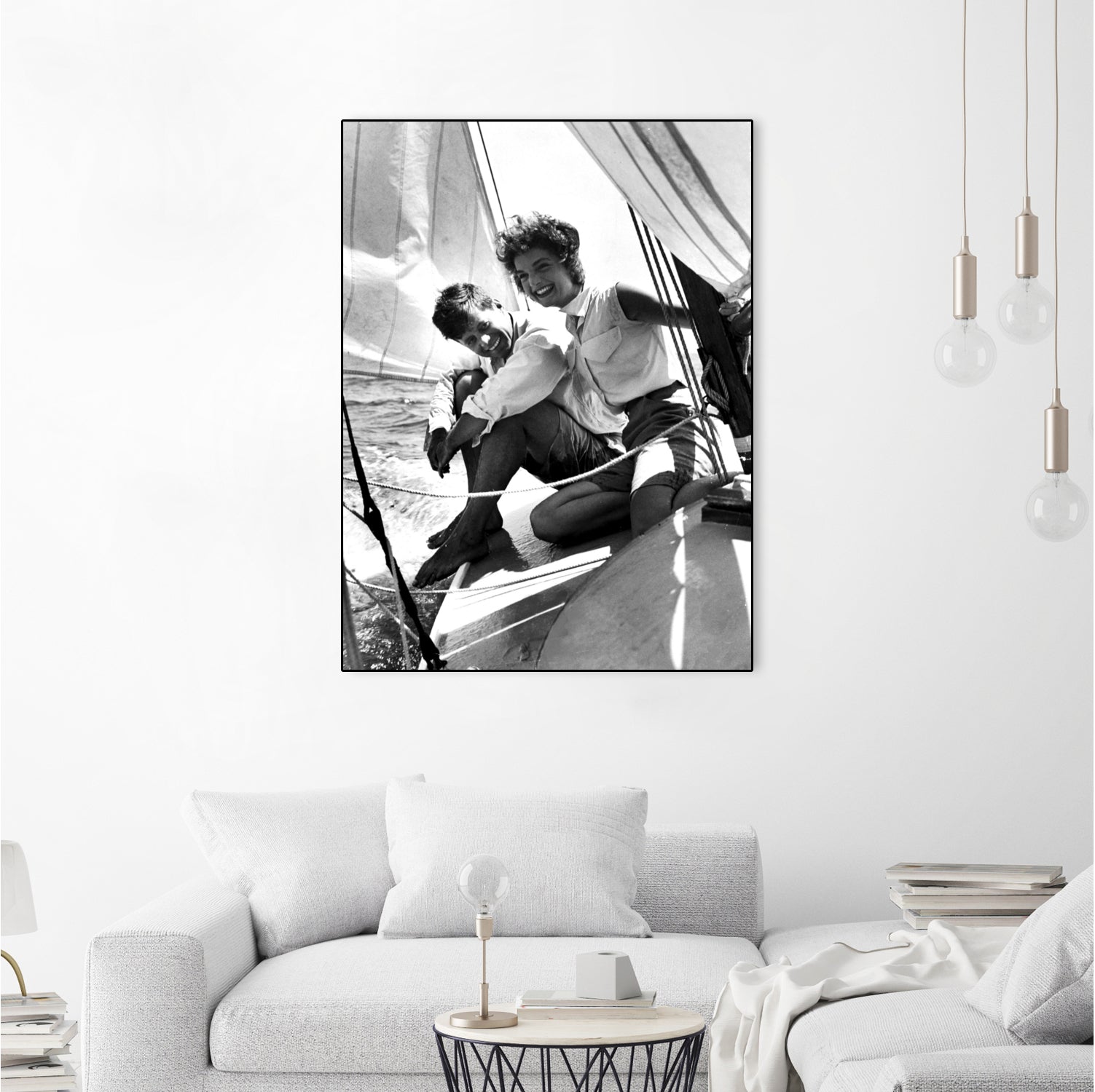 Jackie and Jack on a Boat by M Studio on GIANT ART - black and white photography