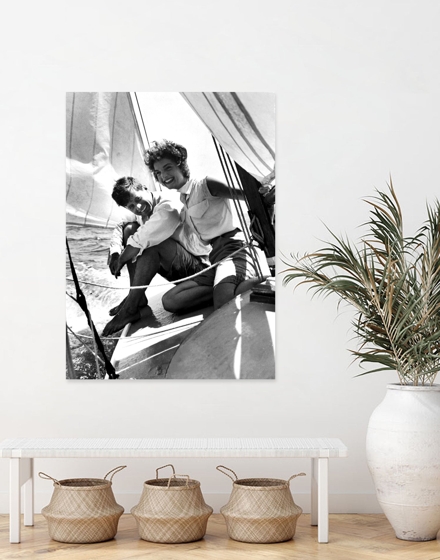 Jackie and Jack on a Boat by M Studio on GIANT ART - black and white photography