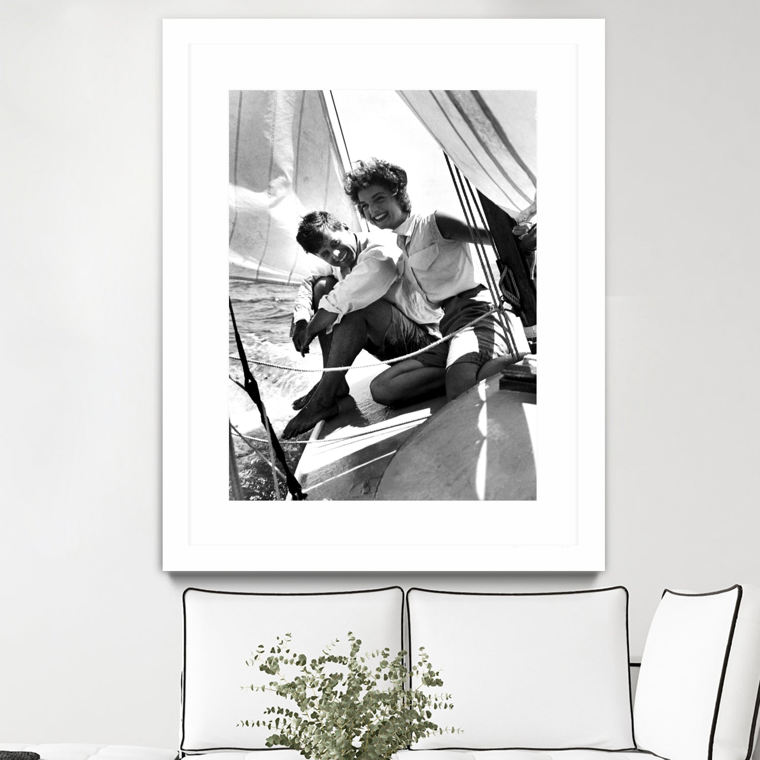 Jackie and Jack on a Boat by M Studio on GIANT ART - black and white photography