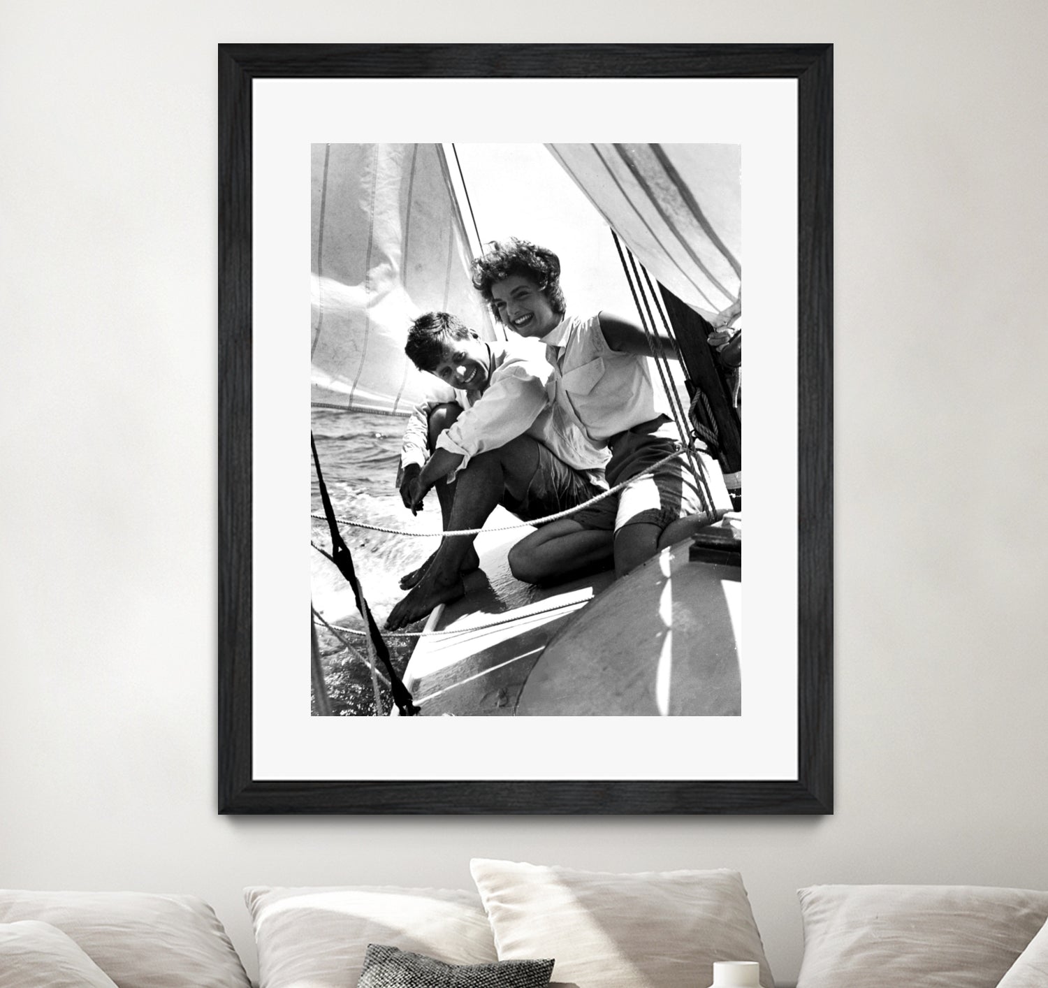 Jackie and Jack on a Boat by M Studio on GIANT ART - black and white photography