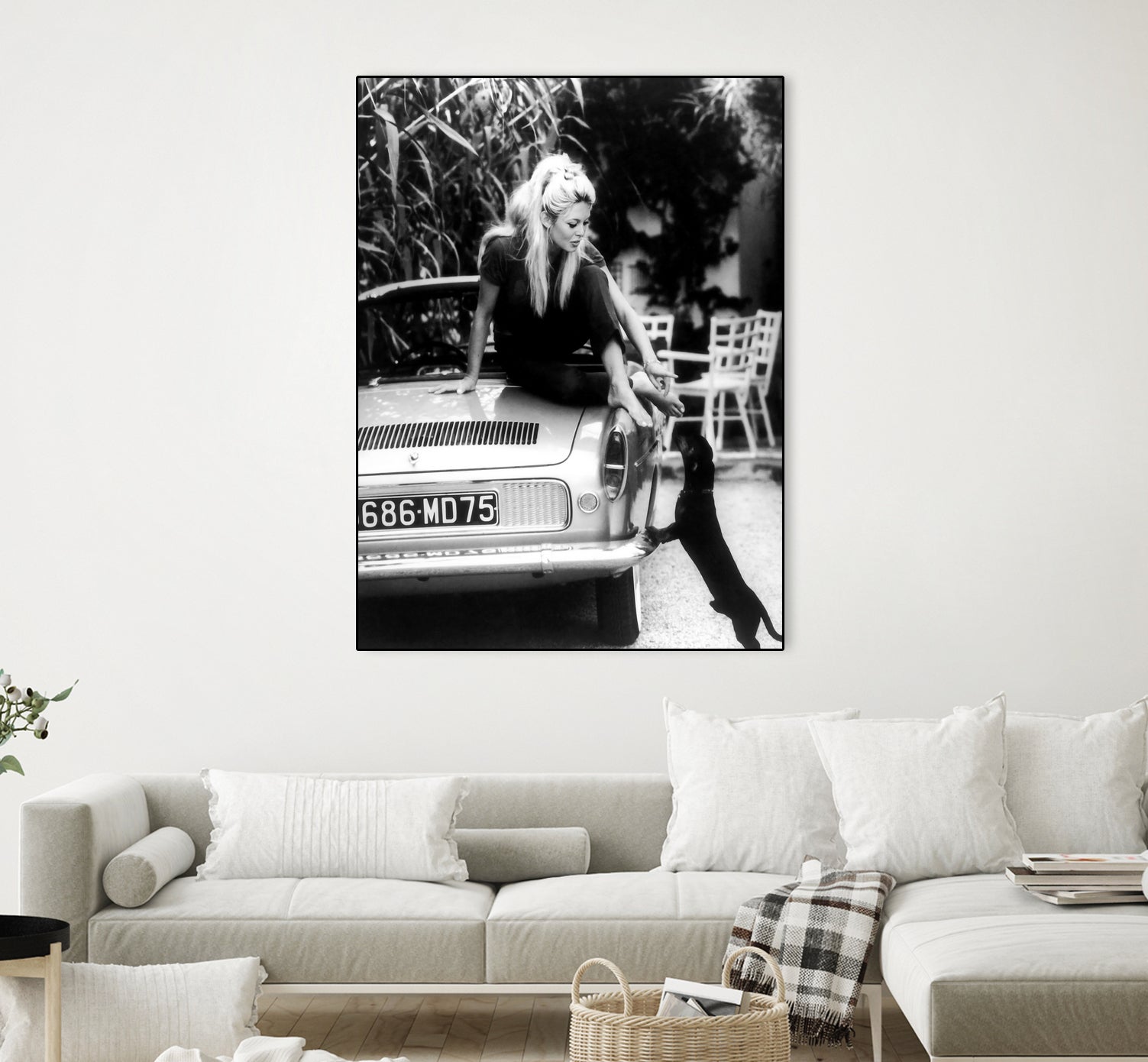 Brigitte Bardot with her dog in St. Tropez, 1962 by M Studio on GIANT ART - black and white photographie bardot