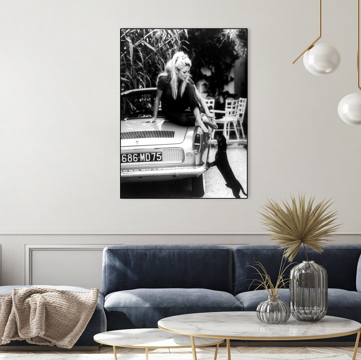 Brigitte Bardot with her dog in St. Tropez, 1962 by M Studio on GIANT ART - black and white photographie bardot