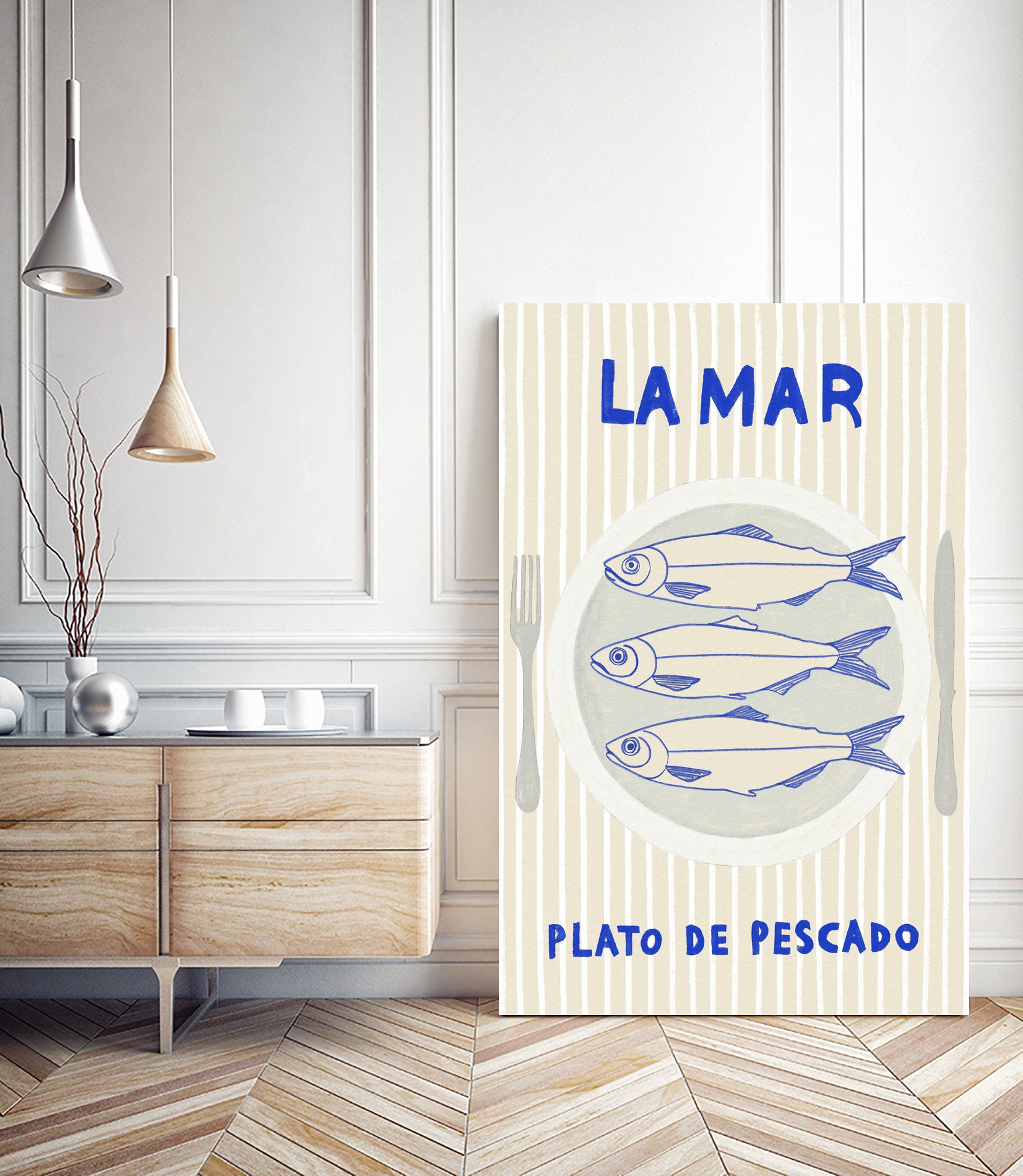 la Mar by M Studio on GIANT ART - blue figurative kitchen