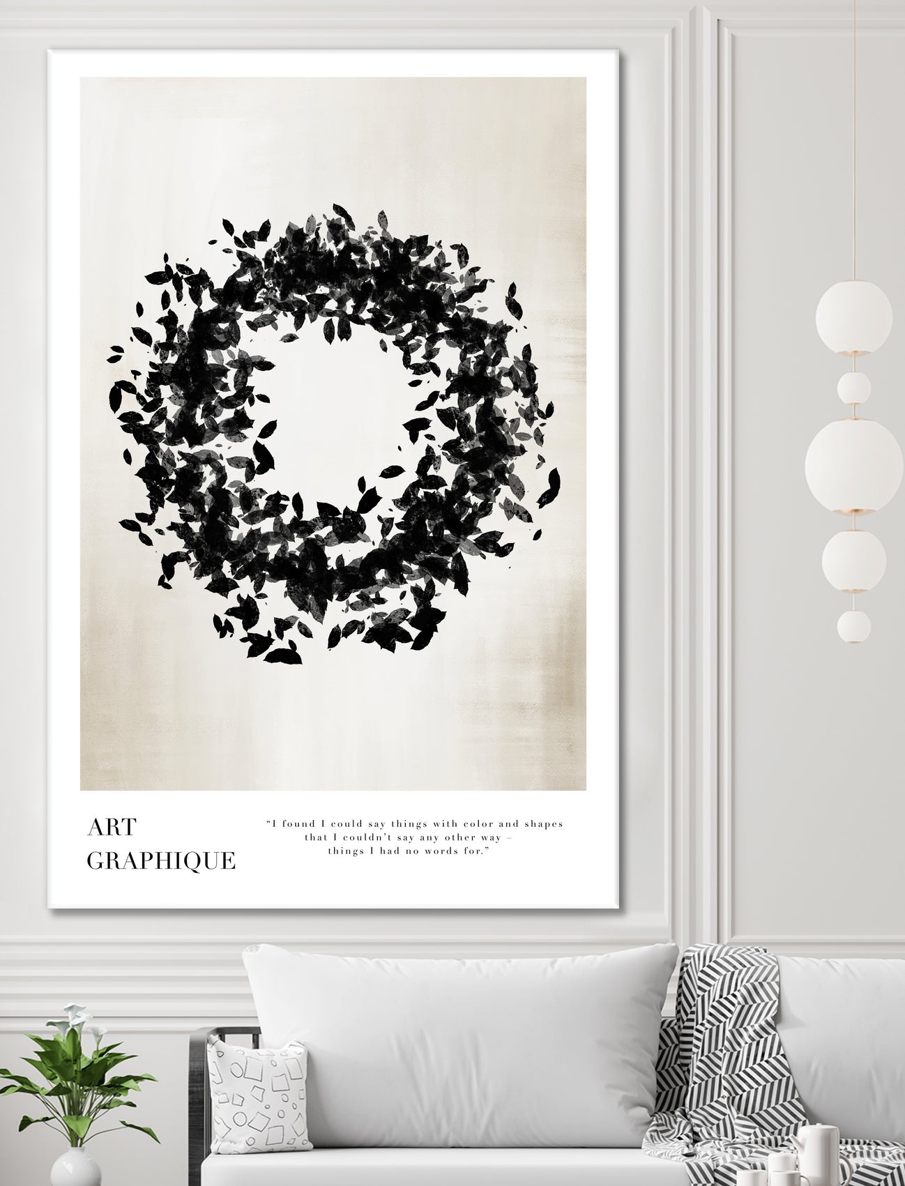 Organic Circle by M Studio on GIANT ART - beige