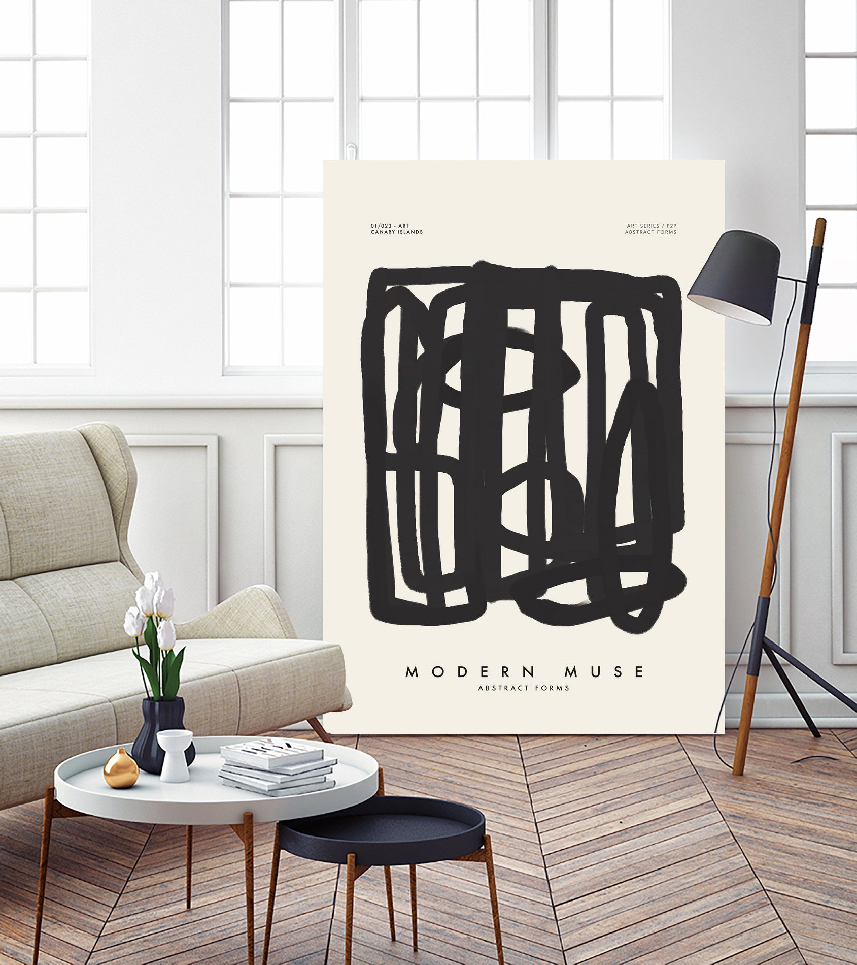 Modern Muse by M Studio on GIANT ART - beige mid century