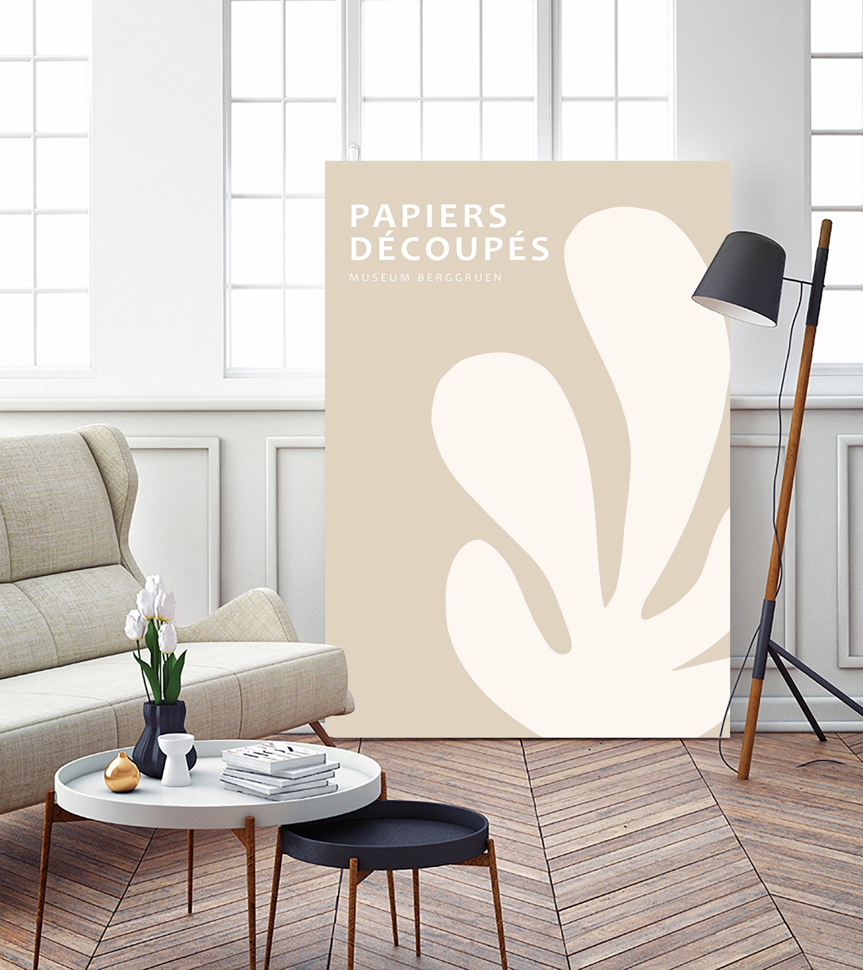 Papiers Découpés XV by M Studio on GIANT ART - beige mid century mid century