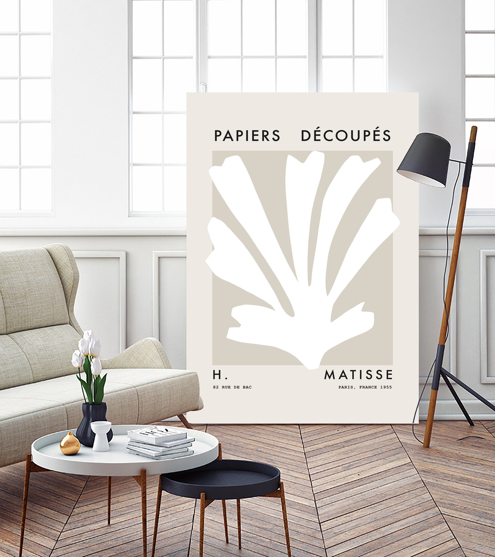 Papiers Découpés H by M Studio on GIANT ART - beige