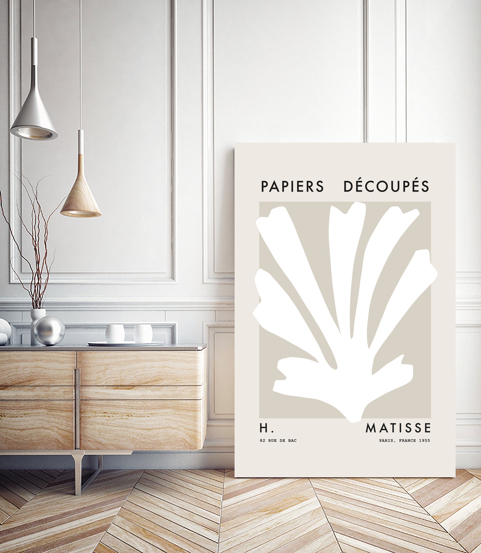 Papiers Découpés H by M Studio on GIANT ART - beige