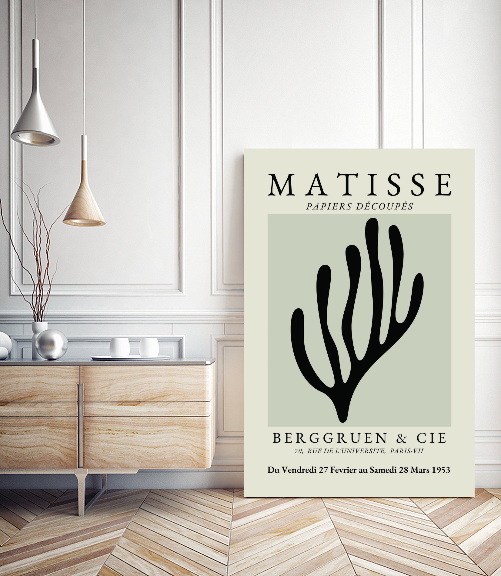 Le corail by M Studio on GIANT ART - beige botanique