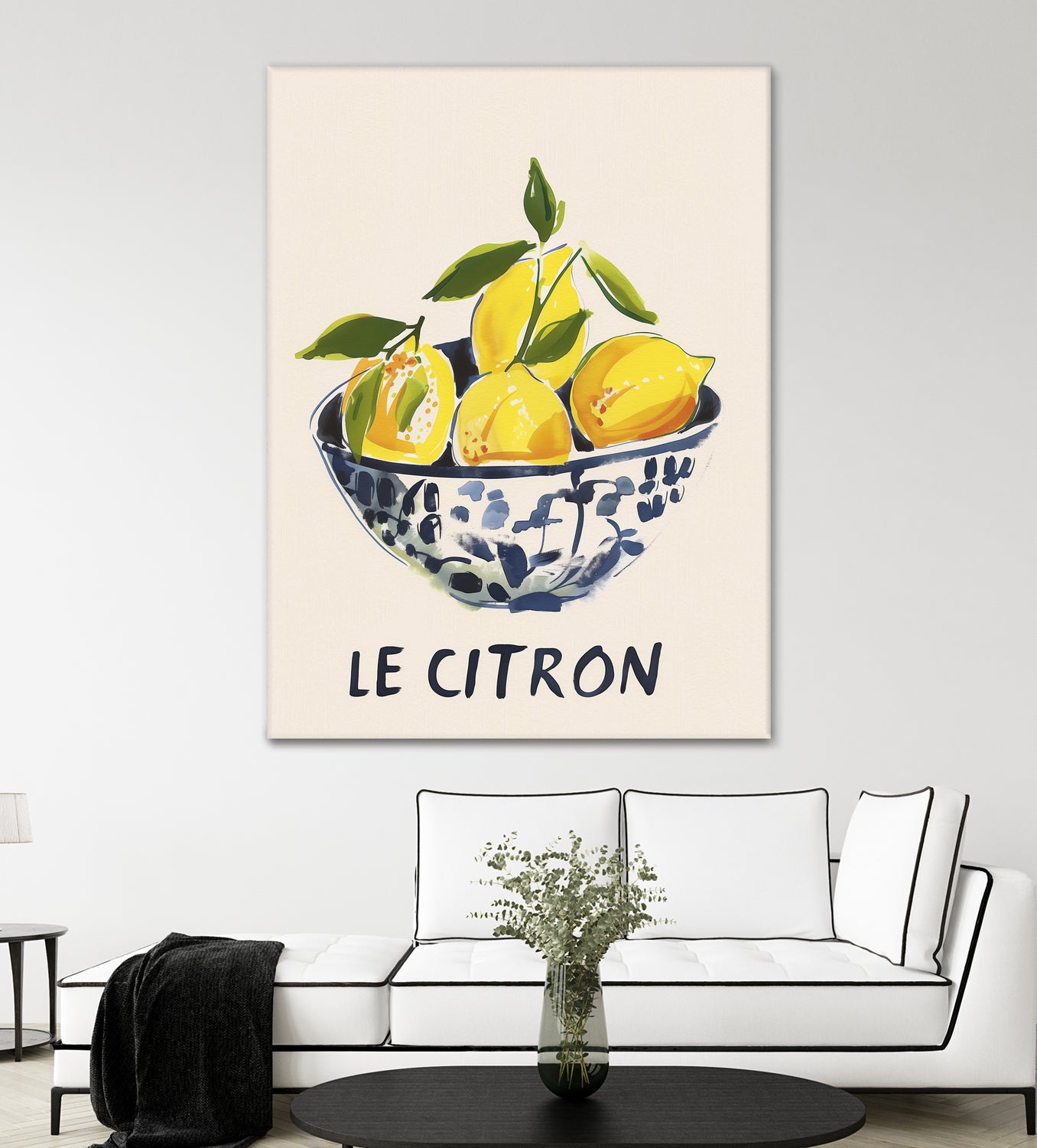 Le Citron by M Studio on GIANT ART - blue figurative canvas frame