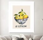 Le Citron by M Studio on GIANT ART - blue figurative canvas frame